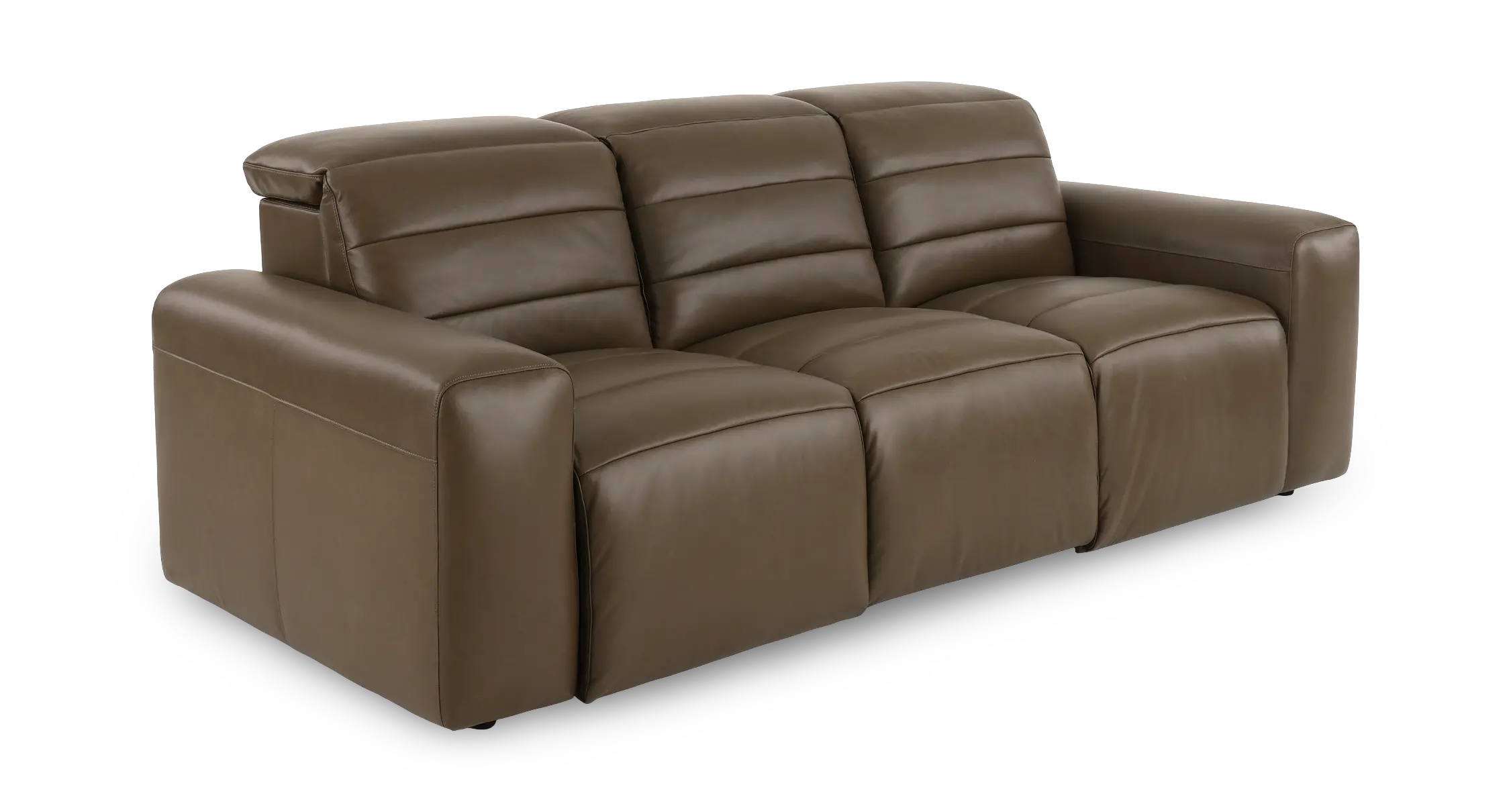 Matera Gray Brown Leather Power Reclining Sofa-4