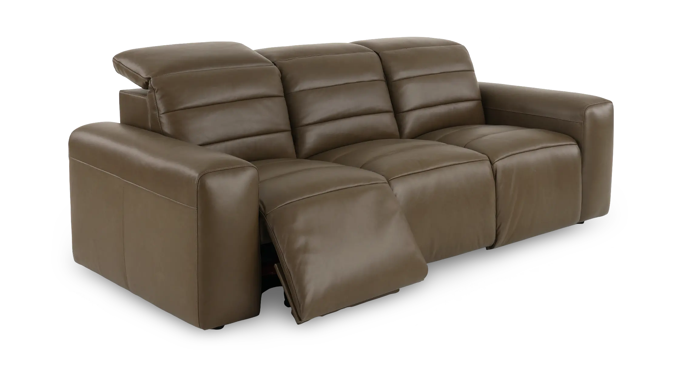 Matera Gray Brown Leather Power Reclining Sofa-5