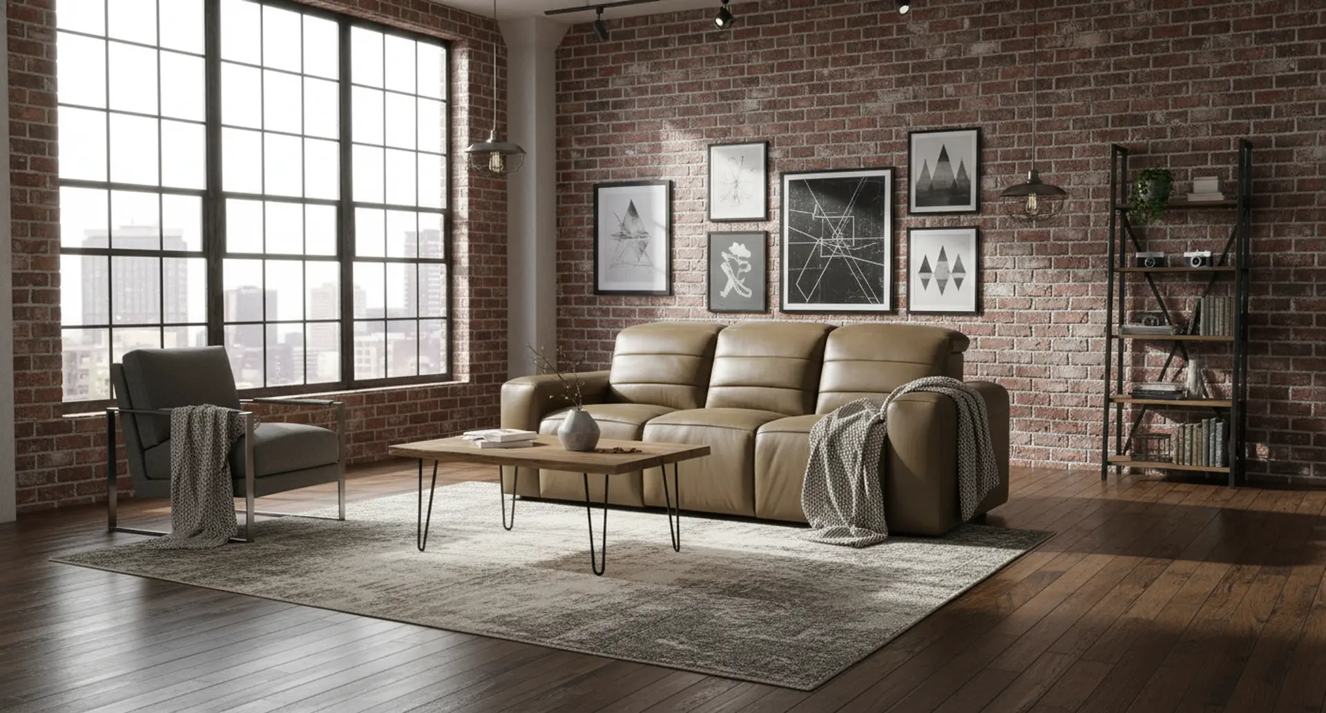 Matera Gray Brown Leather Power Reclining Sofa-9