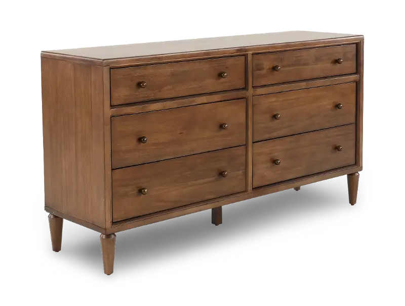 Langley Autumn Brown 6-Drawer Dresser