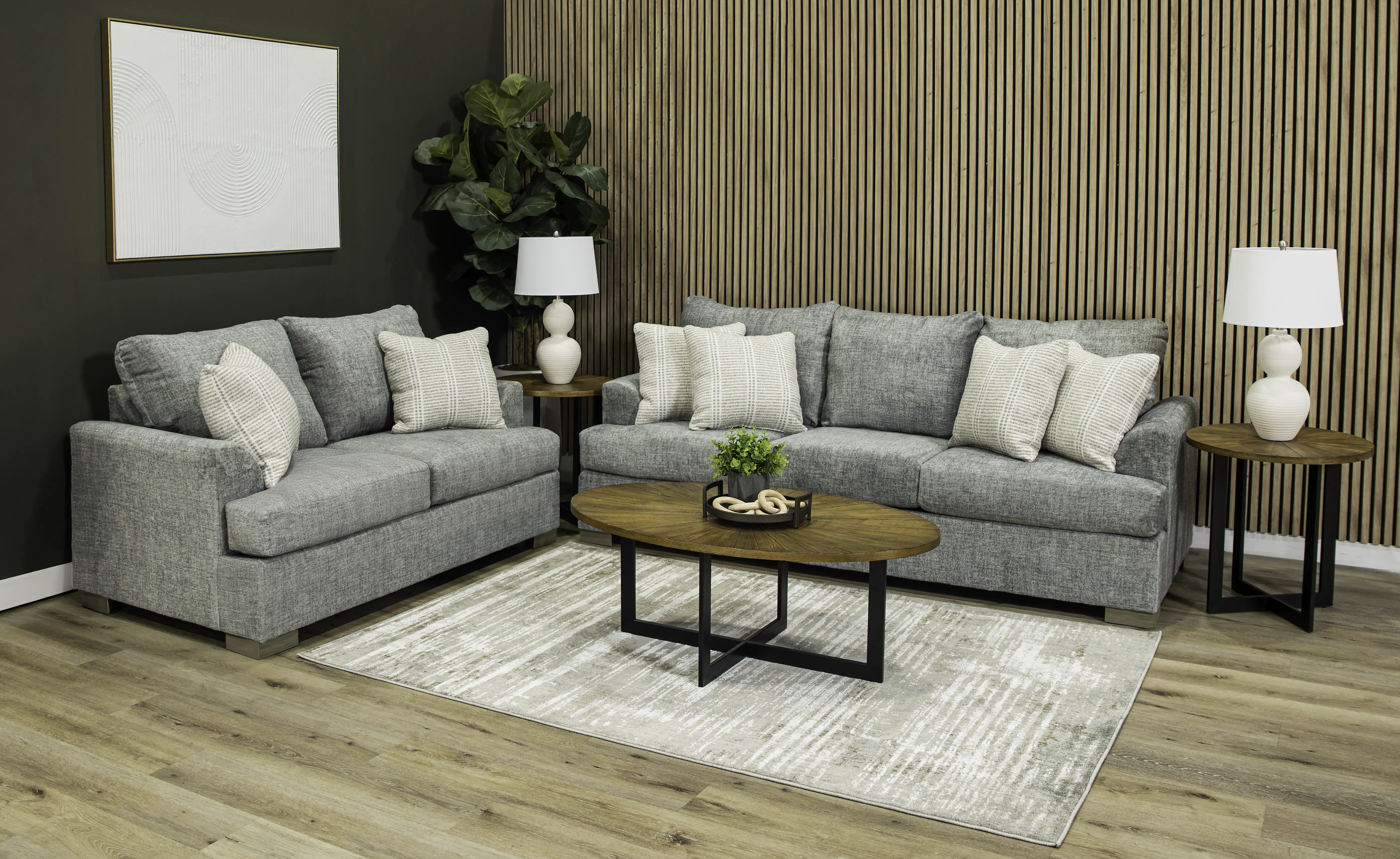 VILLOV/GREY Villa Gray Loveseat-2