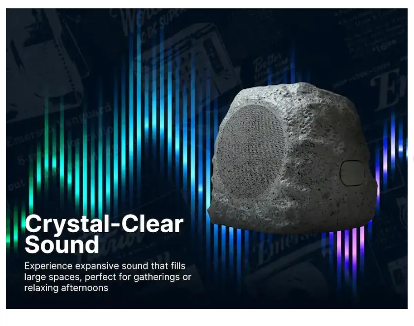 Emerson ERS1001 Gray Outdoor Rock Speaker 2025-4