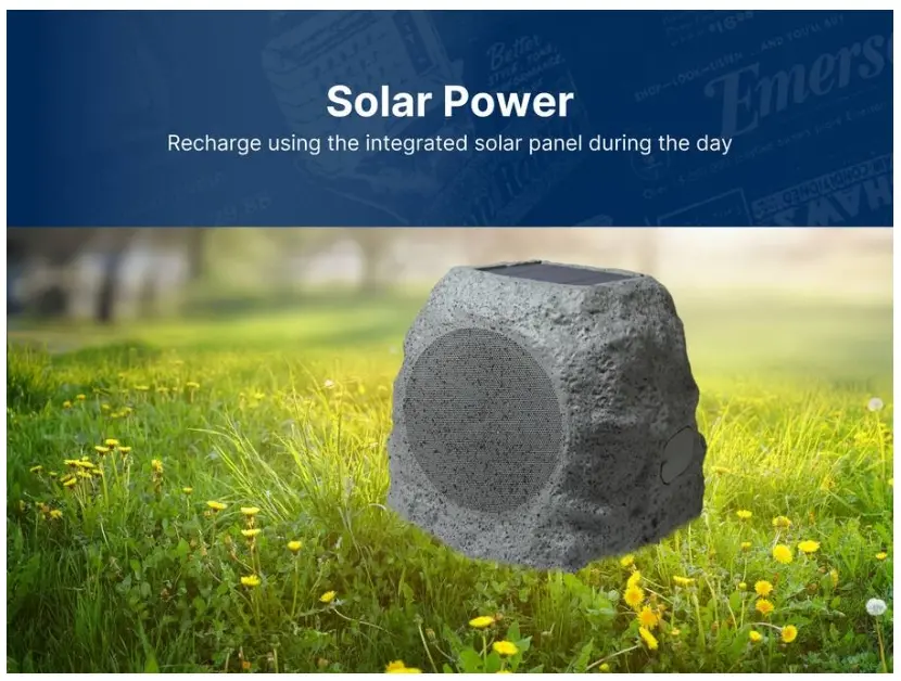 Emerson ERS1001 Gray Outdoor Rock Speaker 2025-7