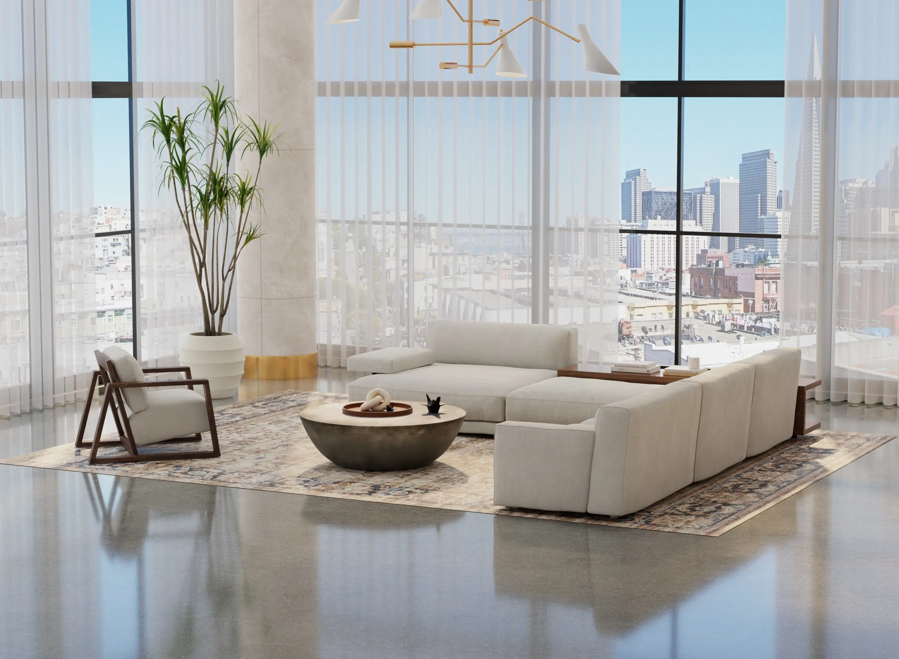 Pearson 5 x 8 Ivory and Multicolor Area Rug-2