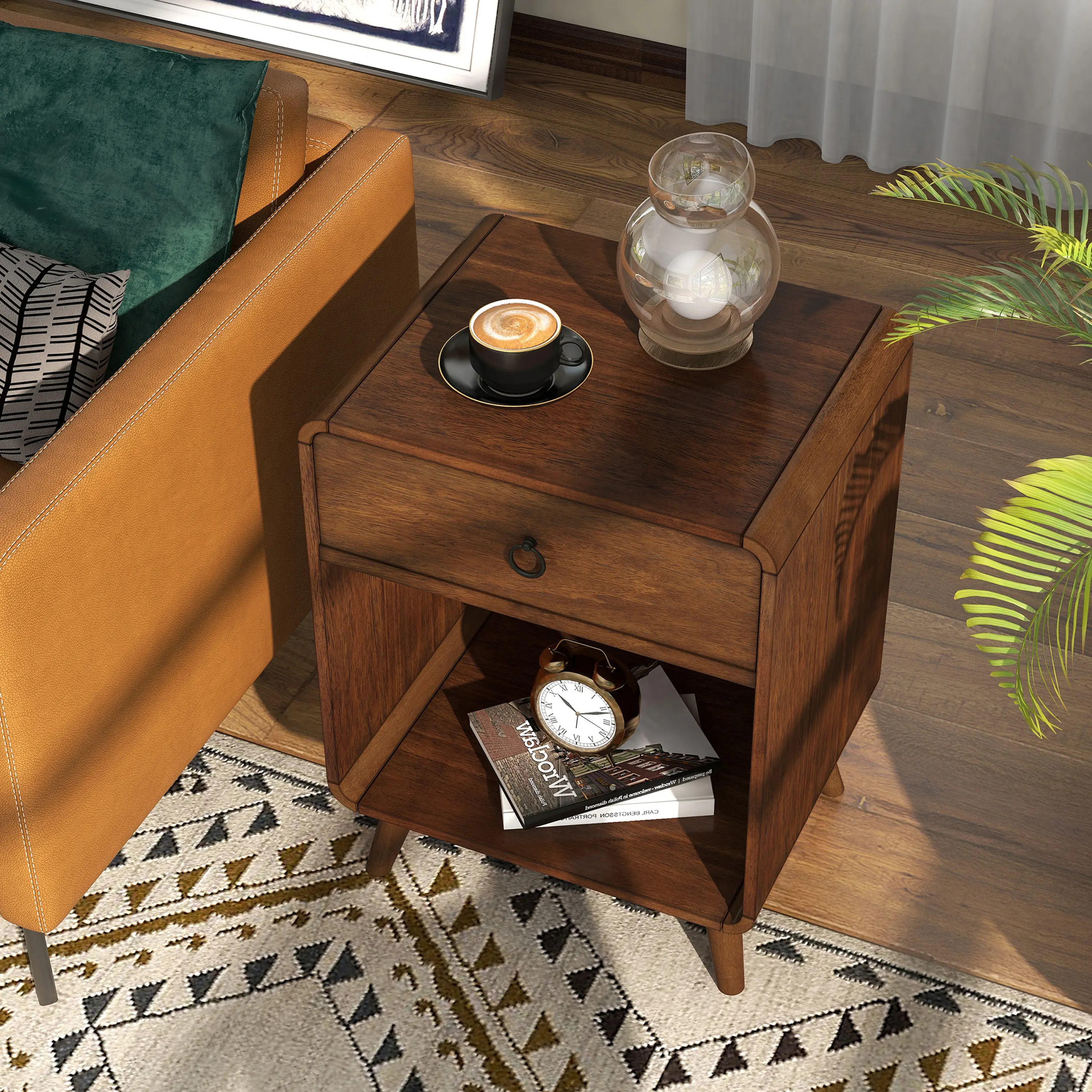 IDF-AC415A Gerry Dark Oak End Table-3