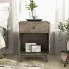 IDF-AC415GY Gerry Gray End Table with Storage Drawer