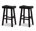 IDF-BR3001BK-29 Longley Black Bar Height Stools, Set of 2