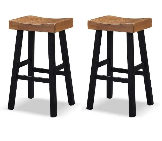 IDF-BR3001BR-29 Longley Oak Bar Height Stools, Set of 2-1
