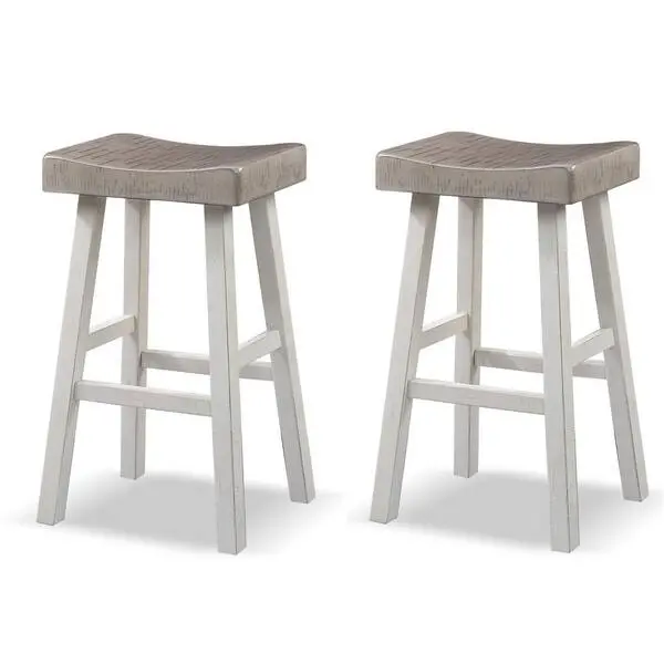 IDF-BR3001WH-29 Longley White Bar Height Stools, Set of 2-1