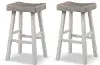 IDF-BR3001WH-29 Longley White Bar Height Stools, Set of 2