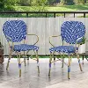 IDF-OT1849AC Sunny Outdoor Blue Dining Armchairs, Set of 2