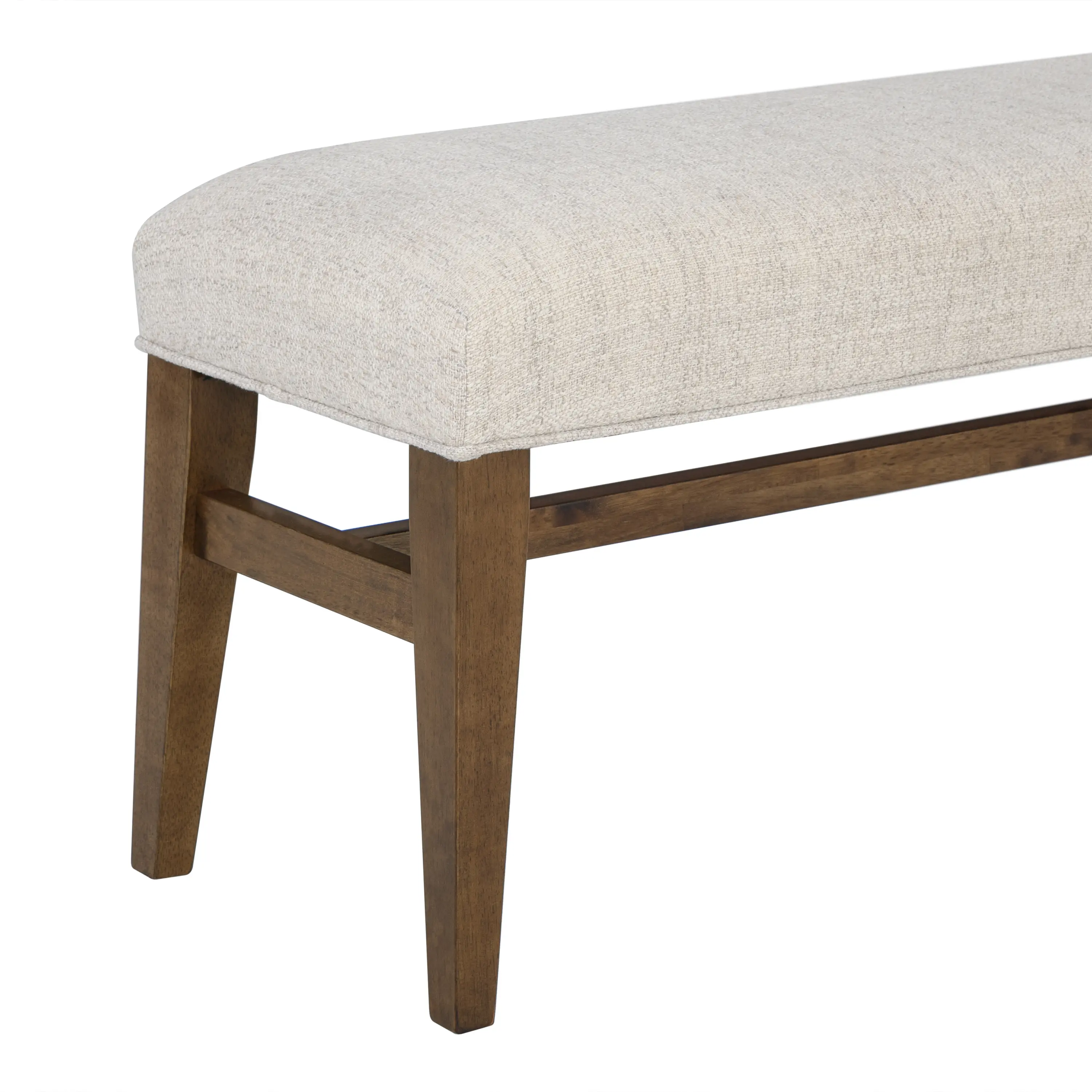 Wilton Medium Brown and Cream Upholstered Dining Bench-4