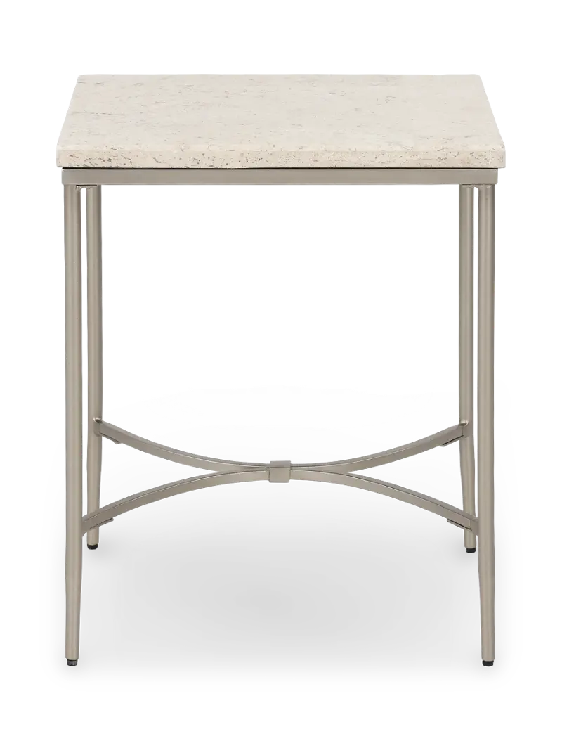 Zambezi Marble and Metal End Table