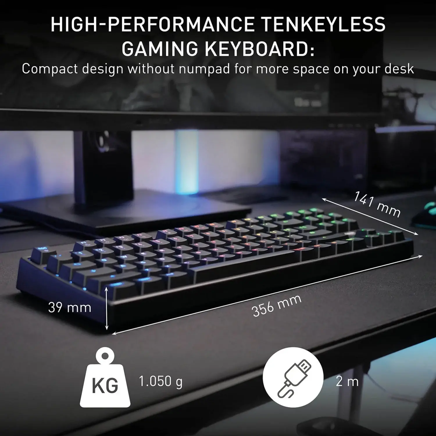 CX-K4V2-RGB-TKL-R-US CHERRY XTRFY K4V2 RGB TKL Wired Mechanical Gaming Keyboard - Black-6