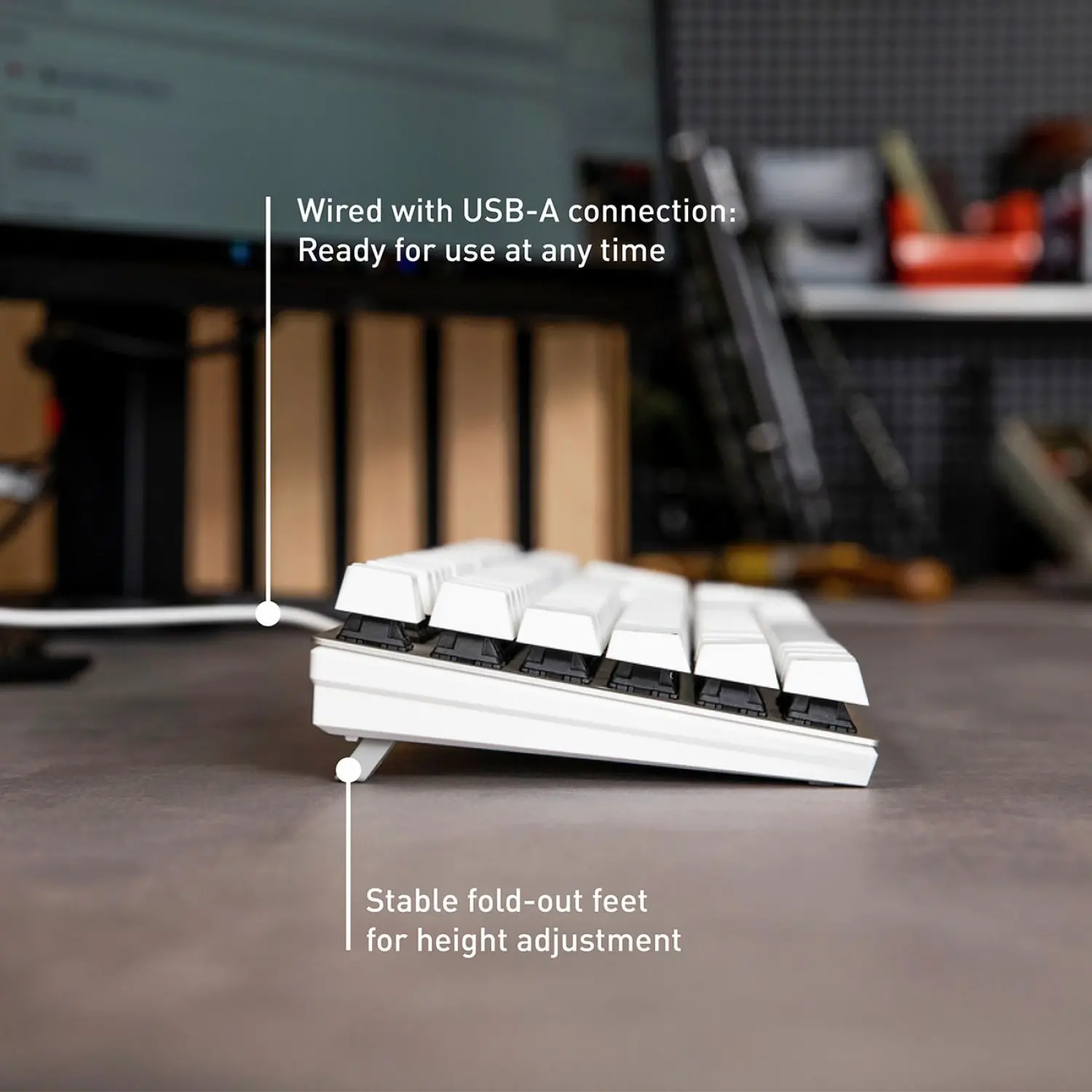 G80-3950LHBUS-1 CHERRY KC 200 MX Clear-Cut Design Mechanical Keyboard - White-6