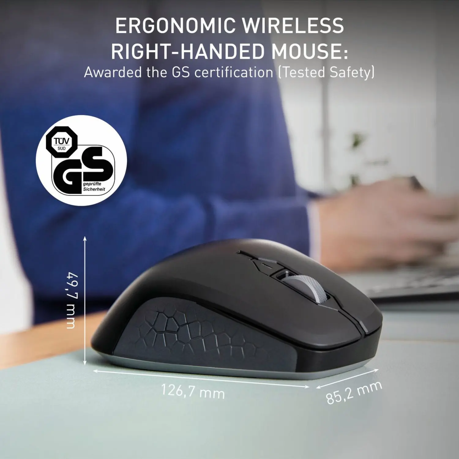 JW-8550-2 CHERRY Stream Mouse Comfort Wireless - Black-2