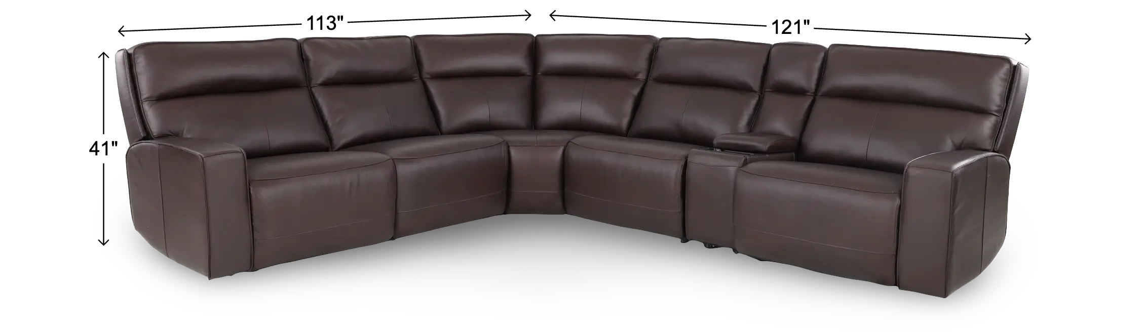 Naples Cafe Brown 6 Piece Power Reclining Sectional-3