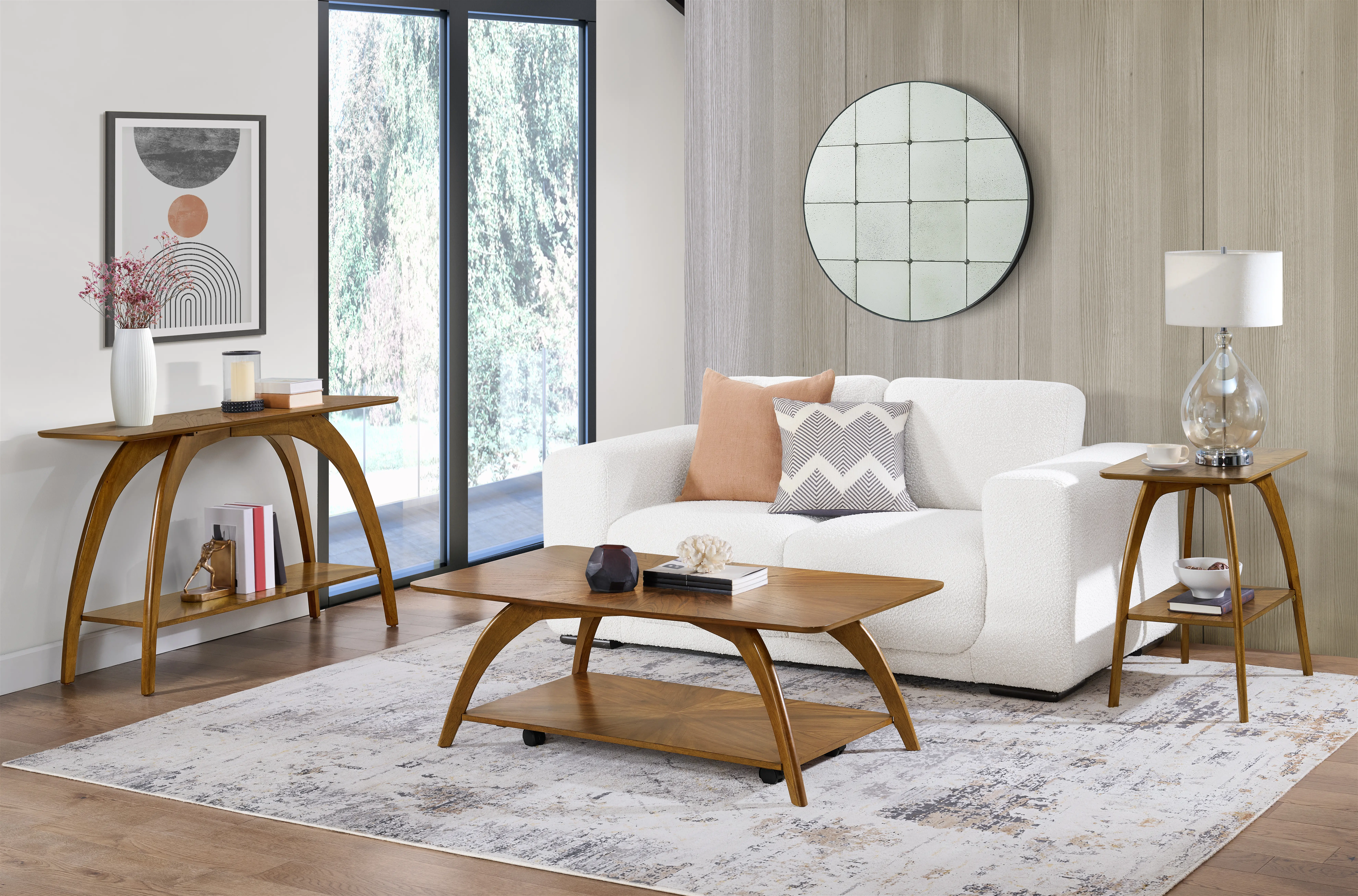 Lax Brown Rectangular Coffee Table-2