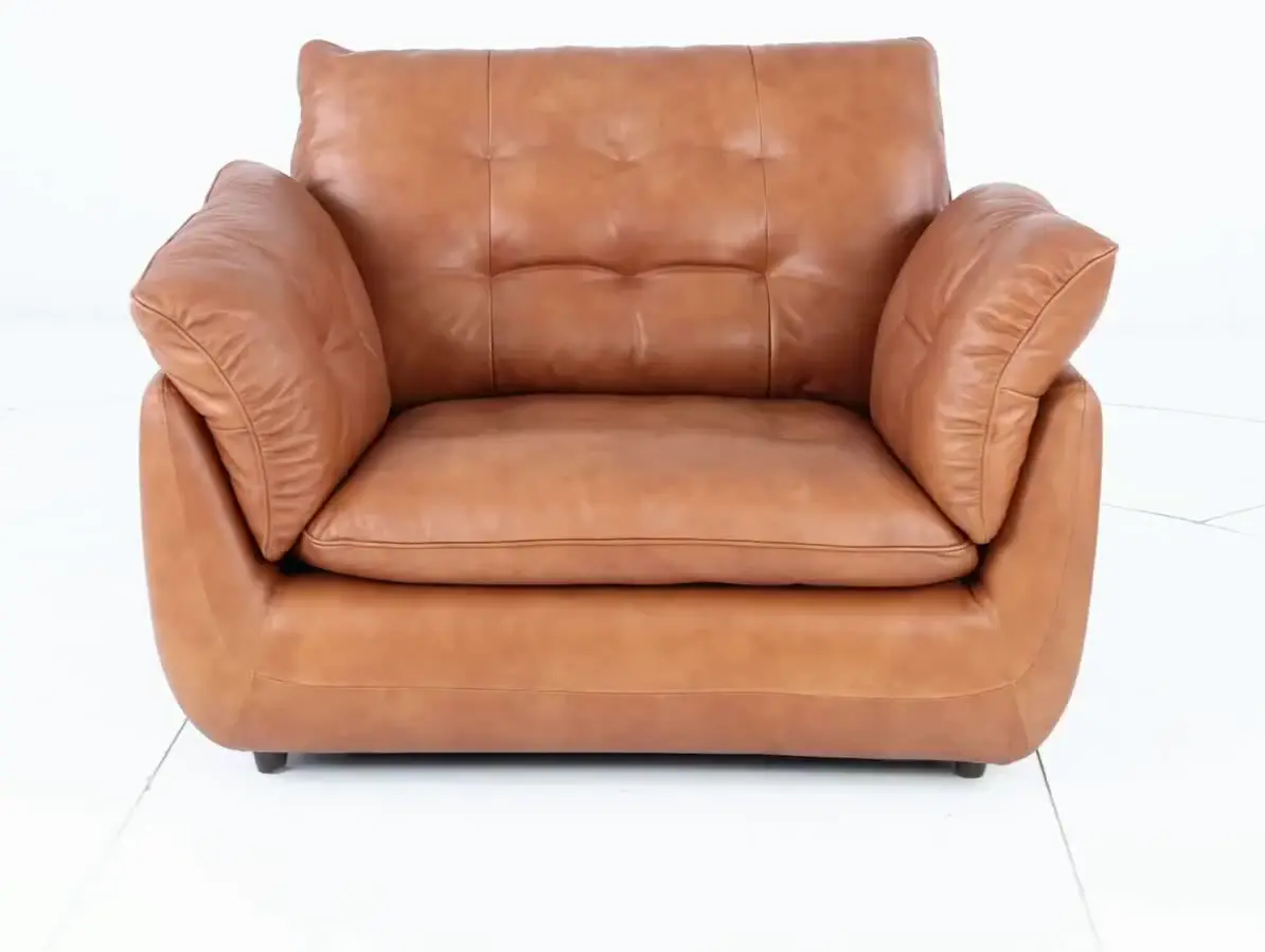 Sterling Brown Leather Chair and a Half-8