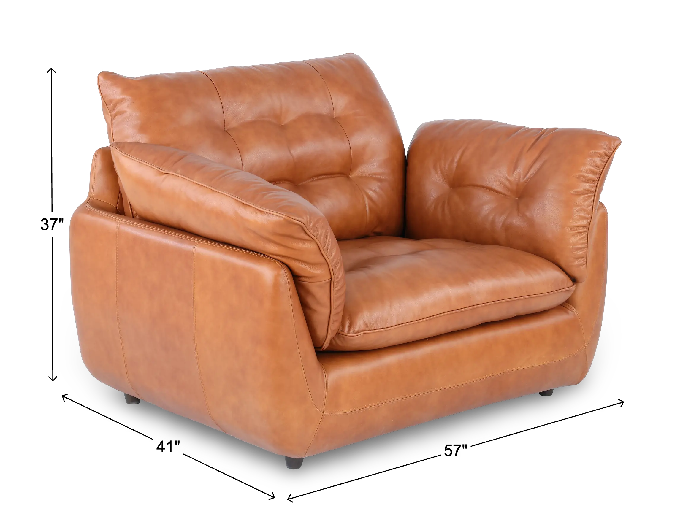 Sterling Brown Leather Chair and a Half-3