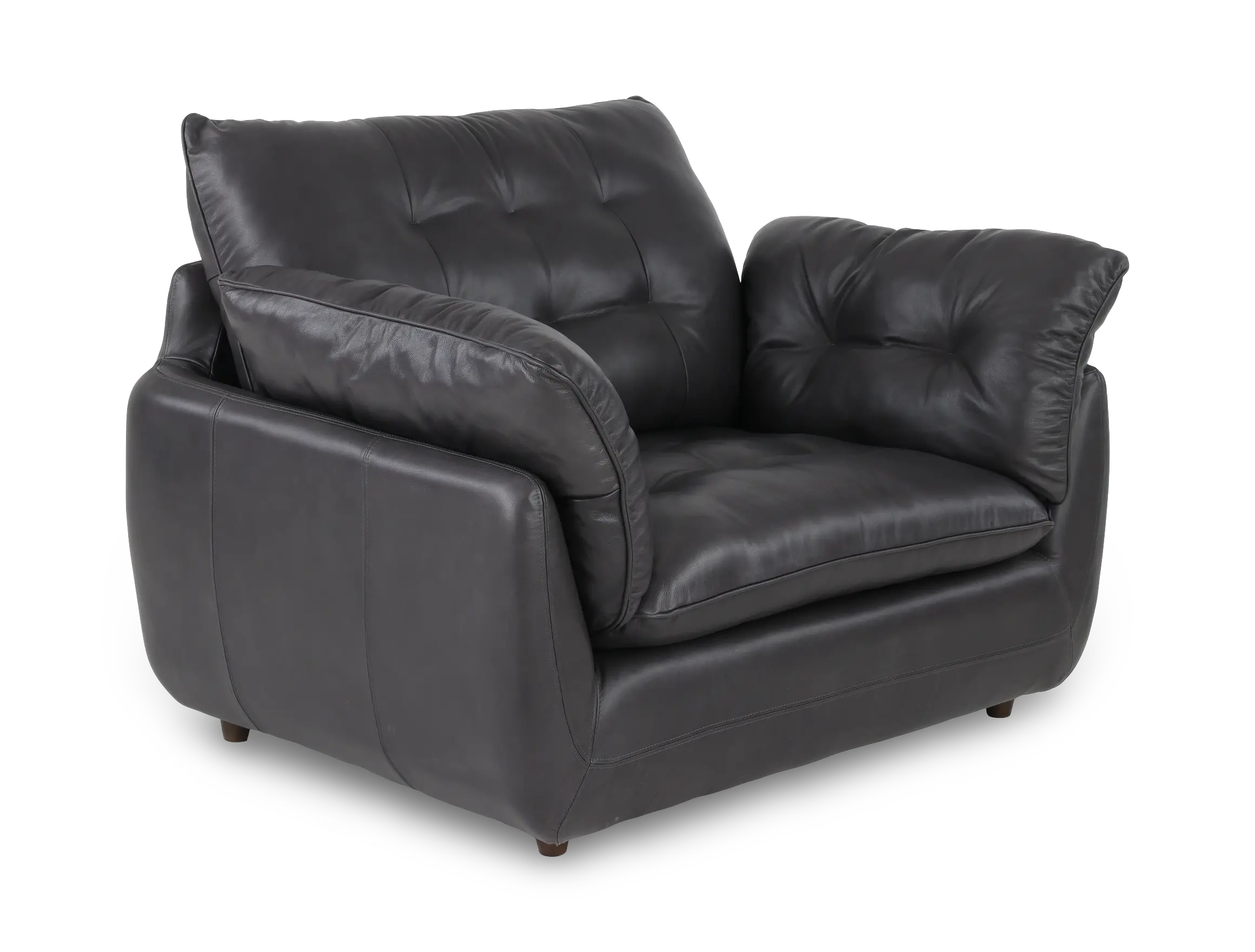 Sterling Gray Leather Chair and a Half-1