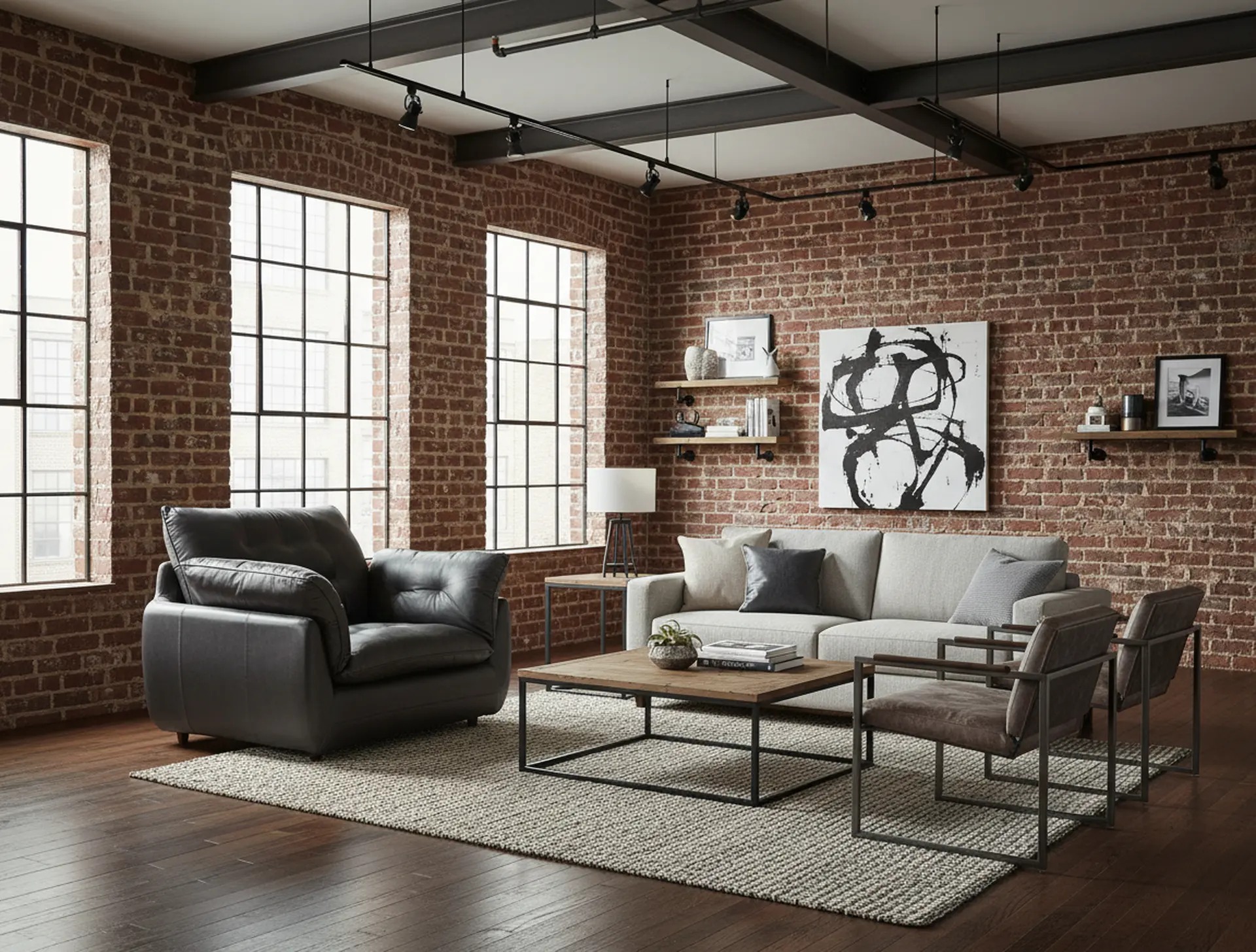 Sterling Gray Leather Chair and a Half-11