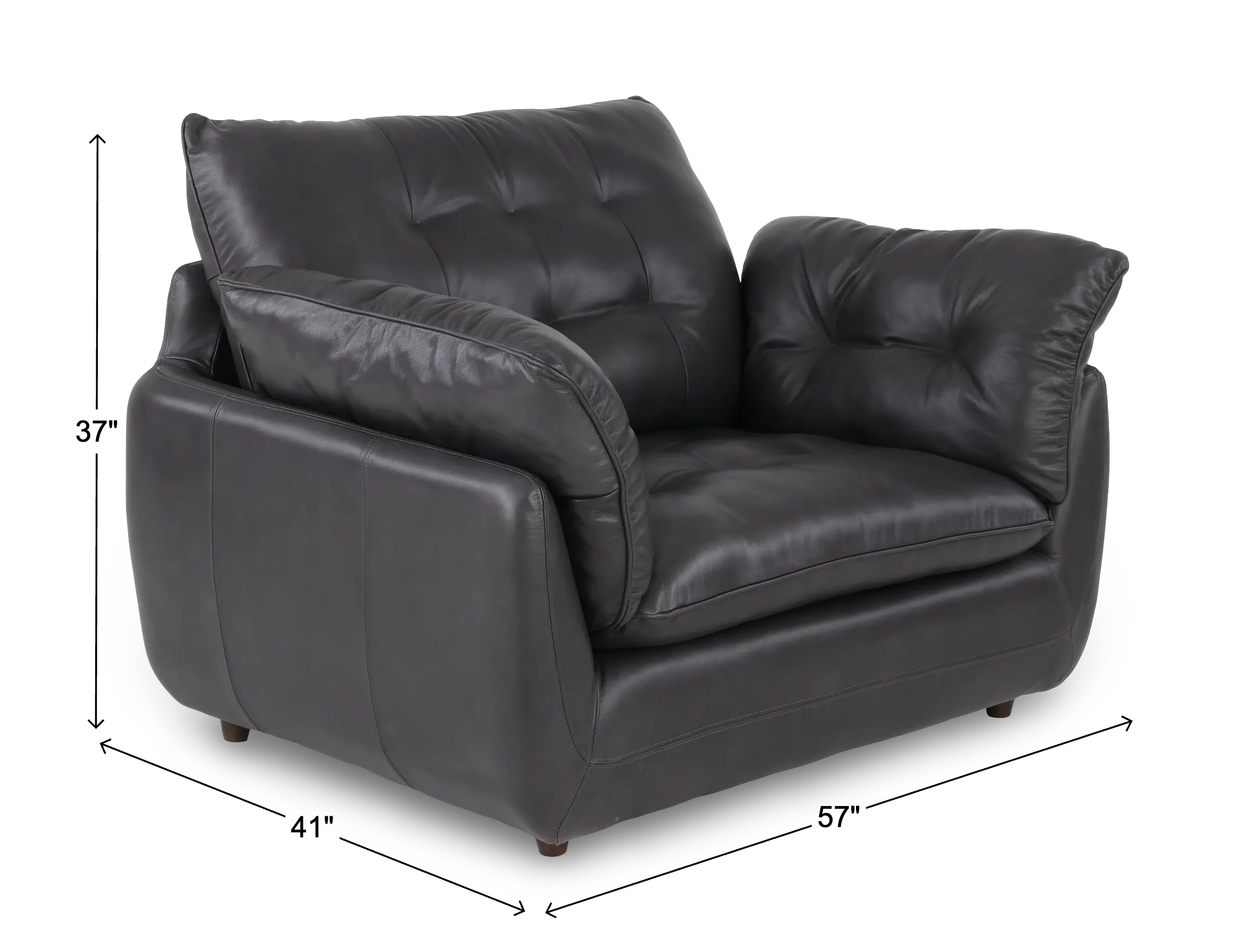 Sterling Gray Leather Chair and a Half-3