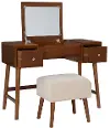 Joanie Walnut Vanity with Bench