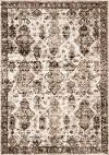 Century 5 x 8 White Brown Border Area Rug