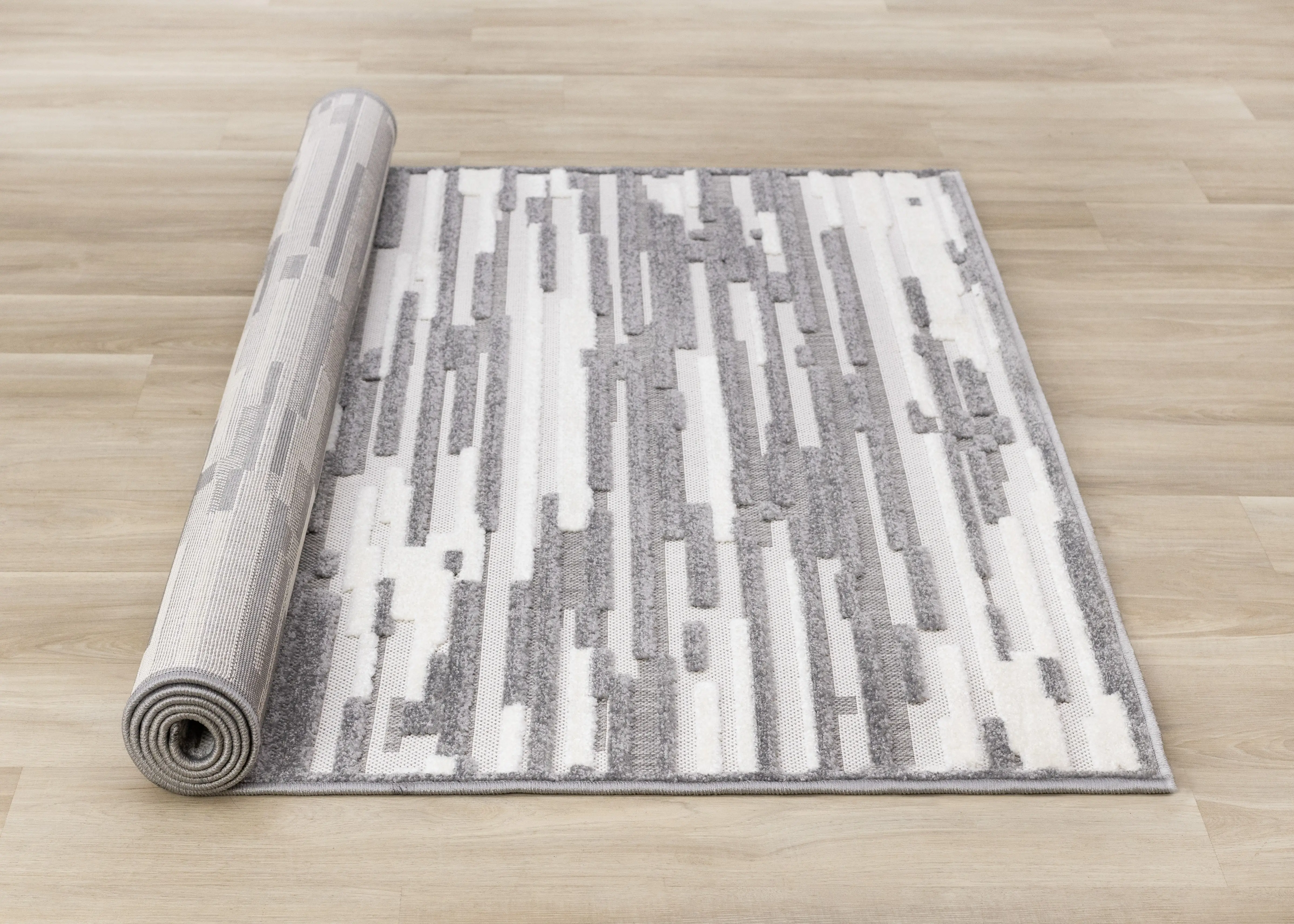 38037166240320 Perry 8 x 11 Gray Broken Lines Area Rug-3