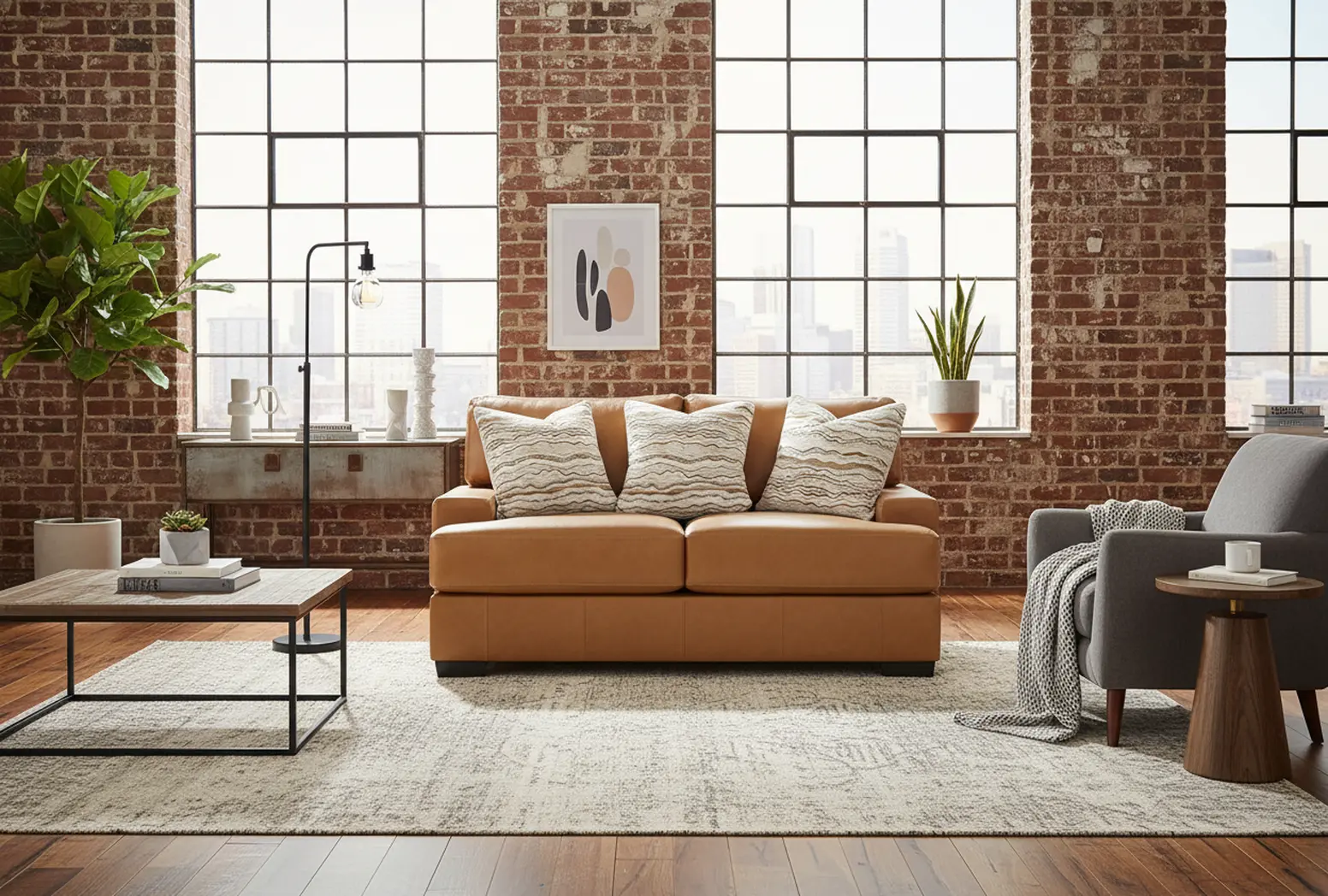 DOFLOV/BROWN Dodge Brown Leather Loveseat-10