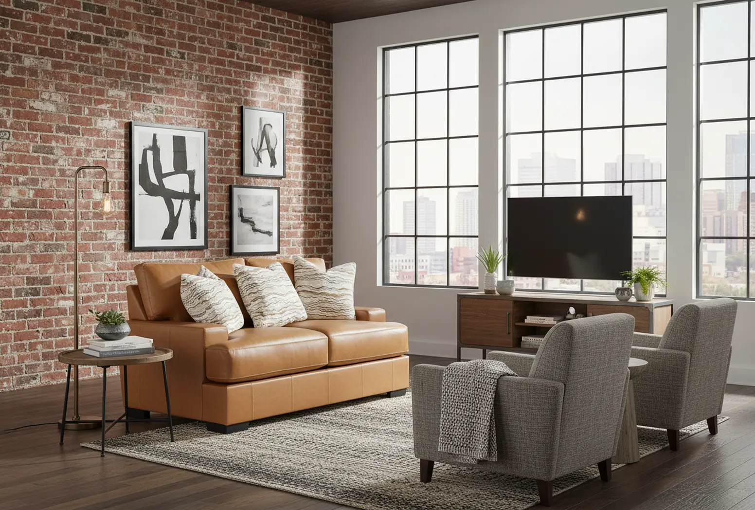 DOFLOV/BROWN Dodge Brown Leather Loveseat-12