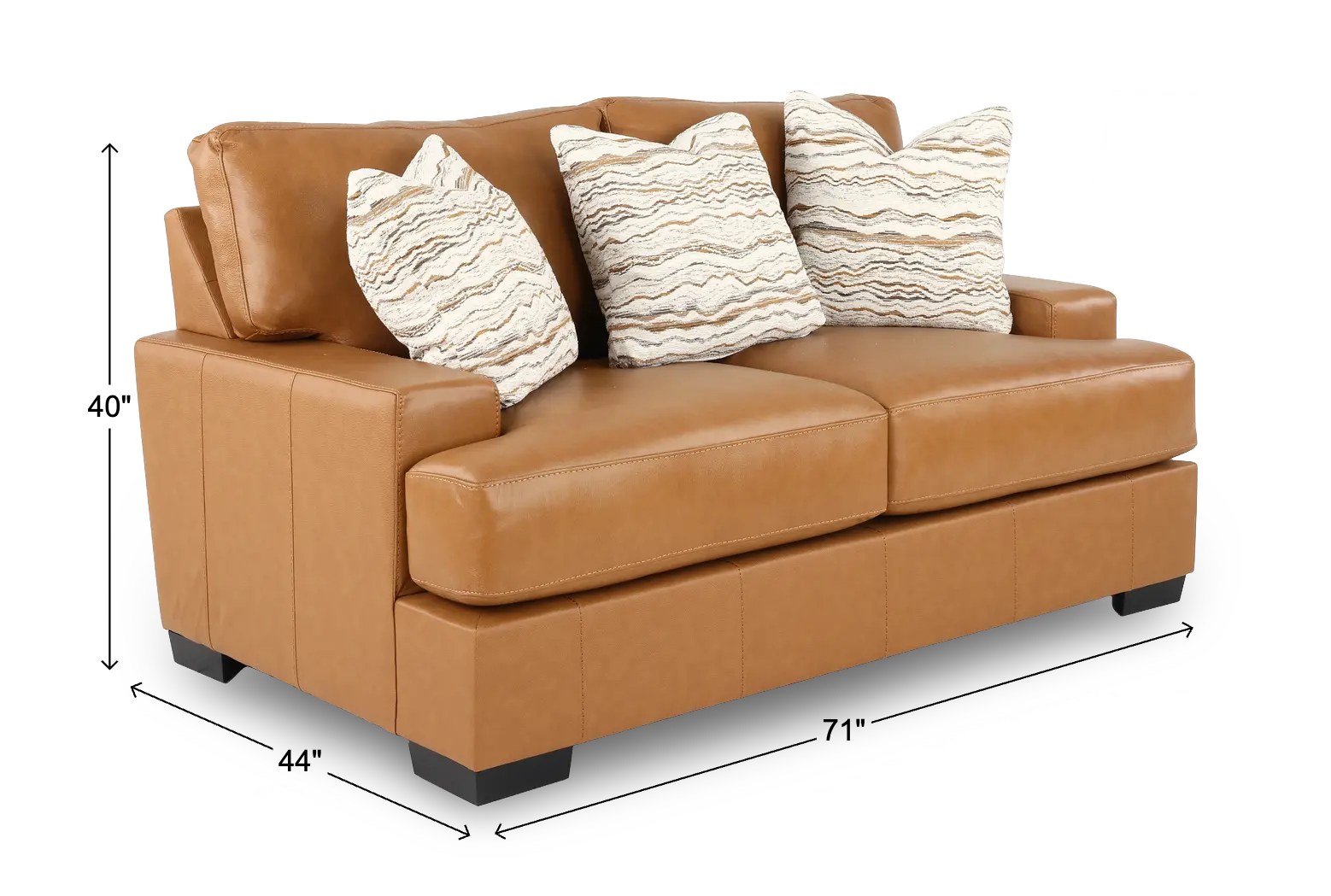 DOFLOV/BROWN Dodge Brown Leather Loveseat-3