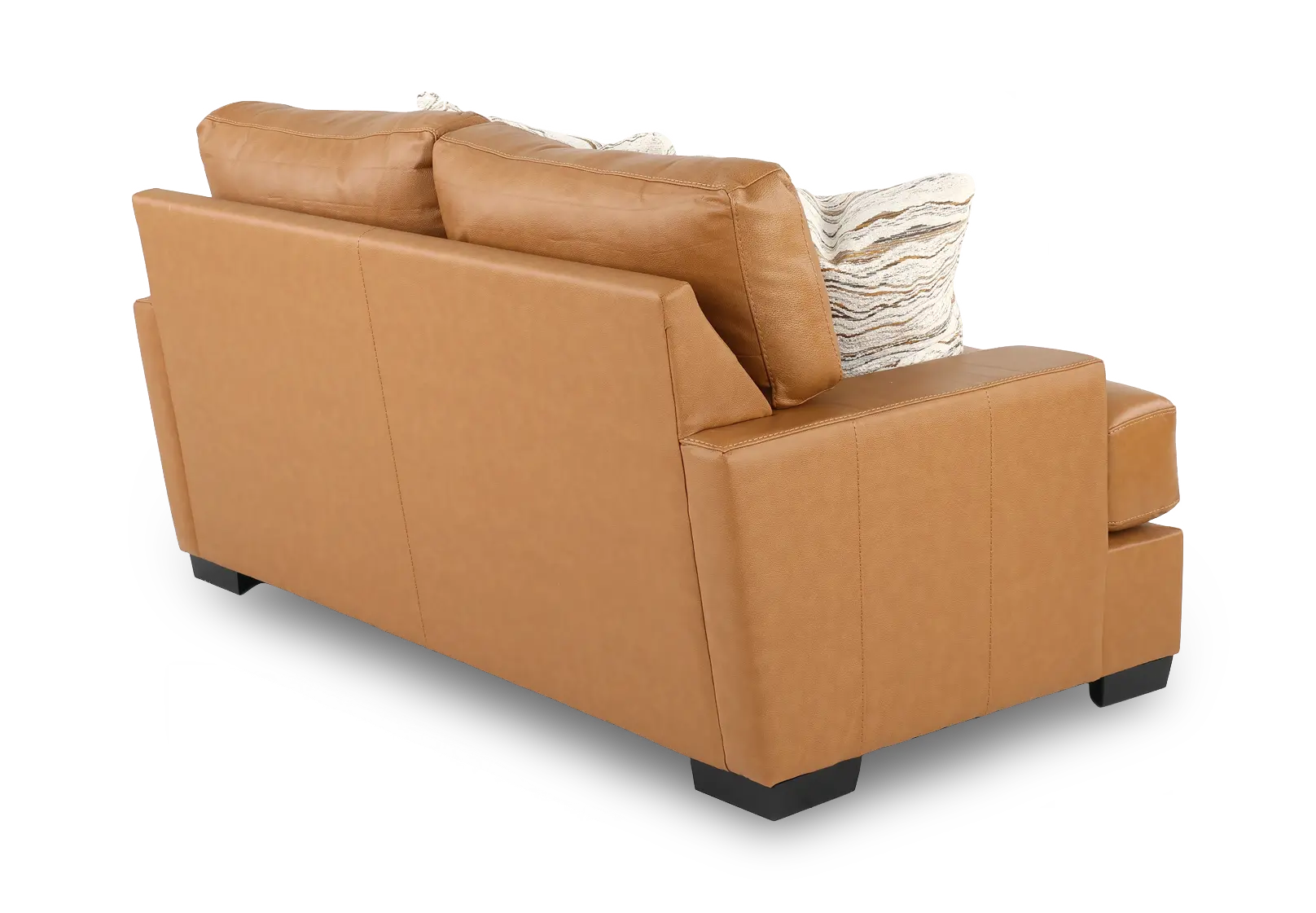 DOFLOV/BROWN Dodge Brown Leather Loveseat-5