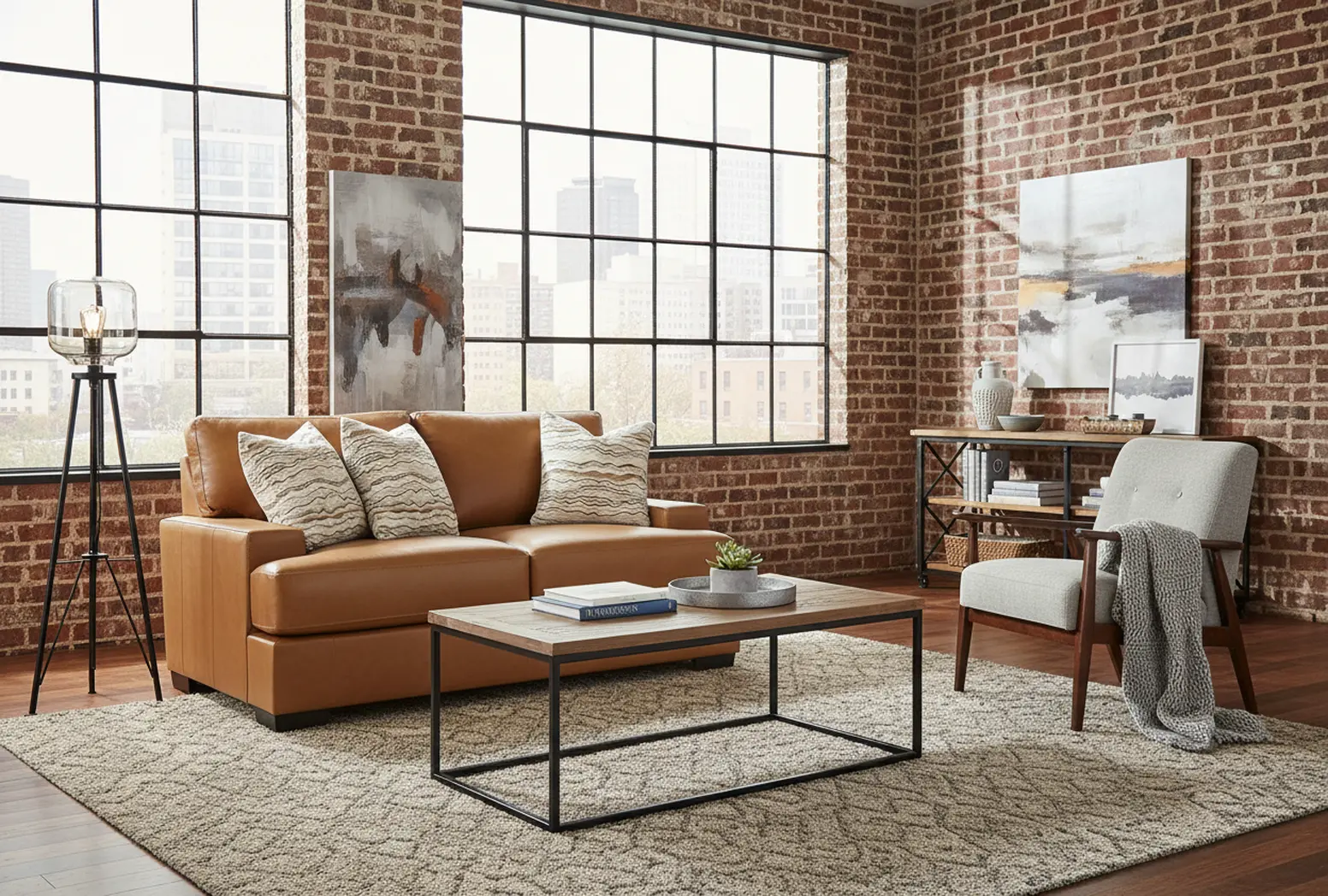 DOFLOV/BROWN Dodge Brown Leather Loveseat-9