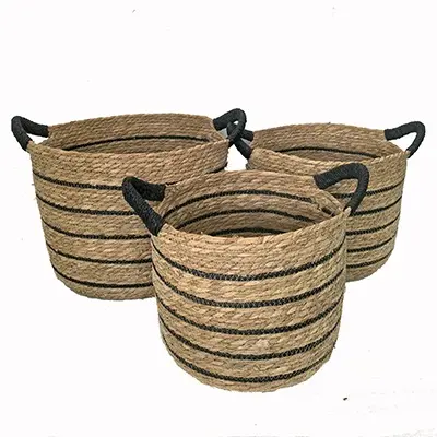 Medium Woven Stripe Basket-1