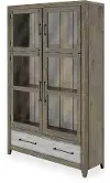 Two-Tone Timberwood and Sand Display Cabinet