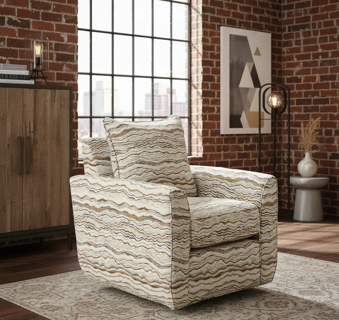 SRFCHA/DESERT Dodge Cream and Gray Accent Chair-2
