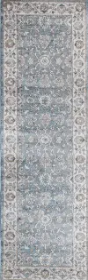 A181-LBL-2.6X8-ASH313 Bonny Light Blue Transitional 8 Foot Runner Rug