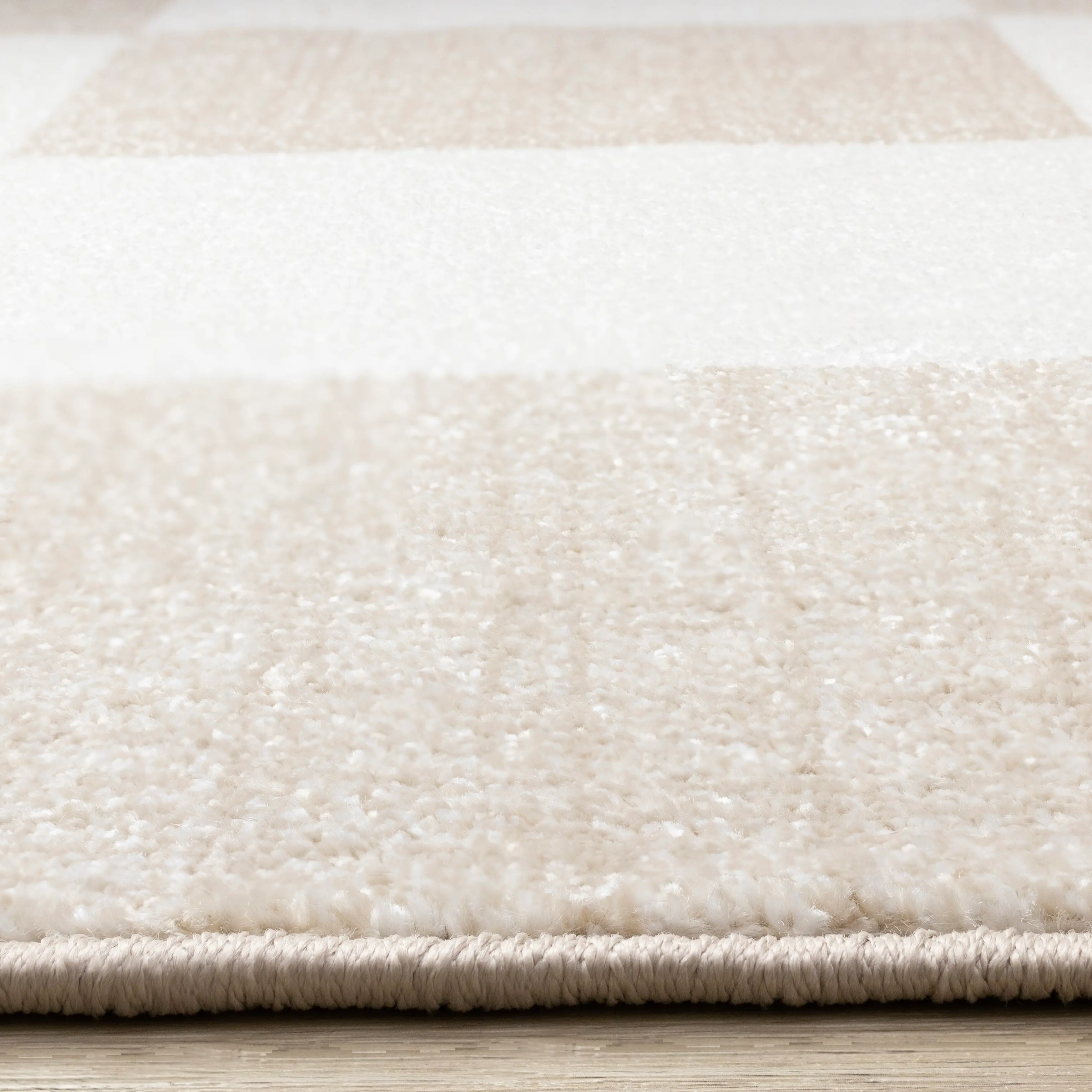 Century 7 x 10 Beige and Cream Checkered Area Rug-6
