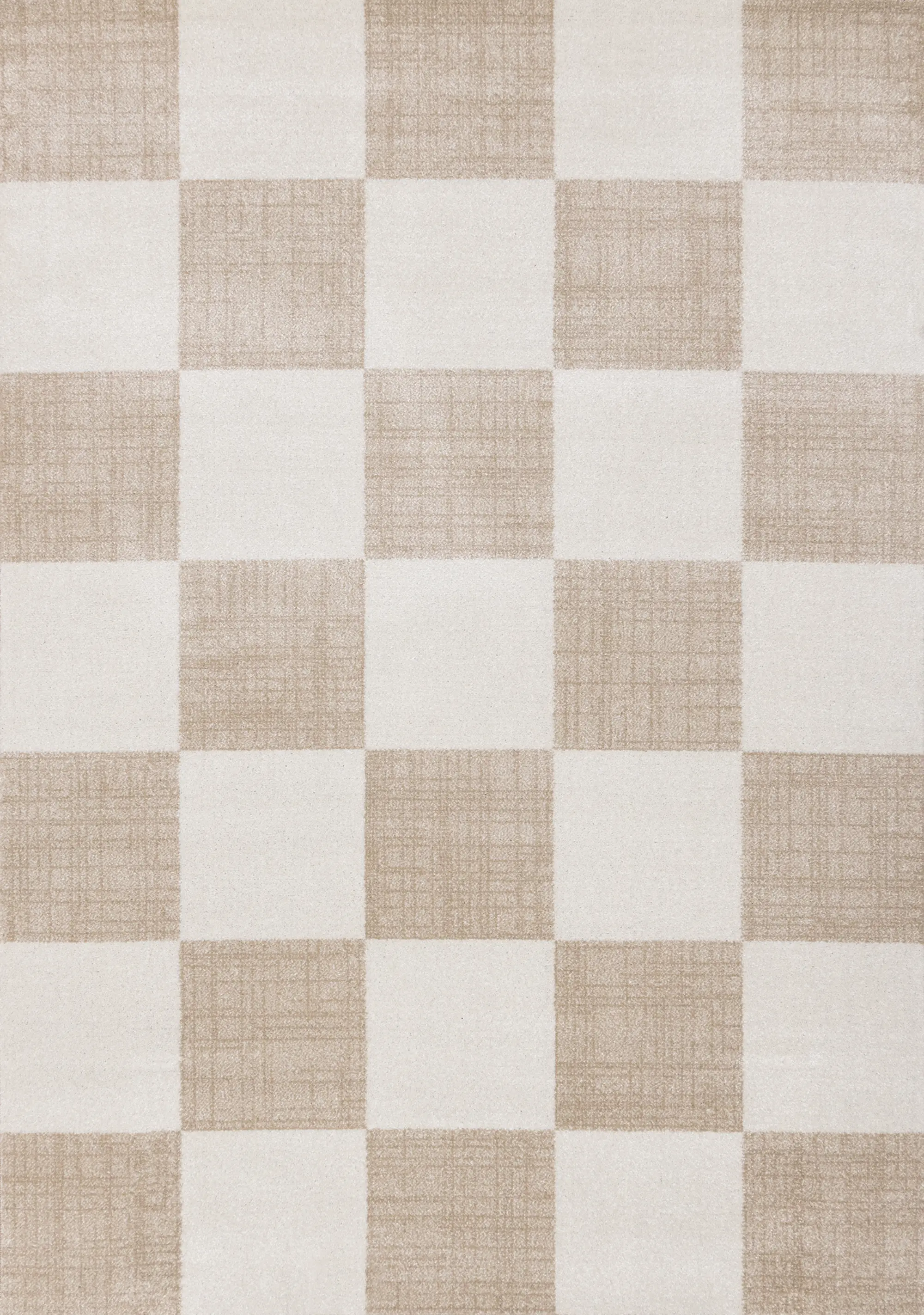 Century 8 x 11 Beige and Cream Checkered Area Rug-1