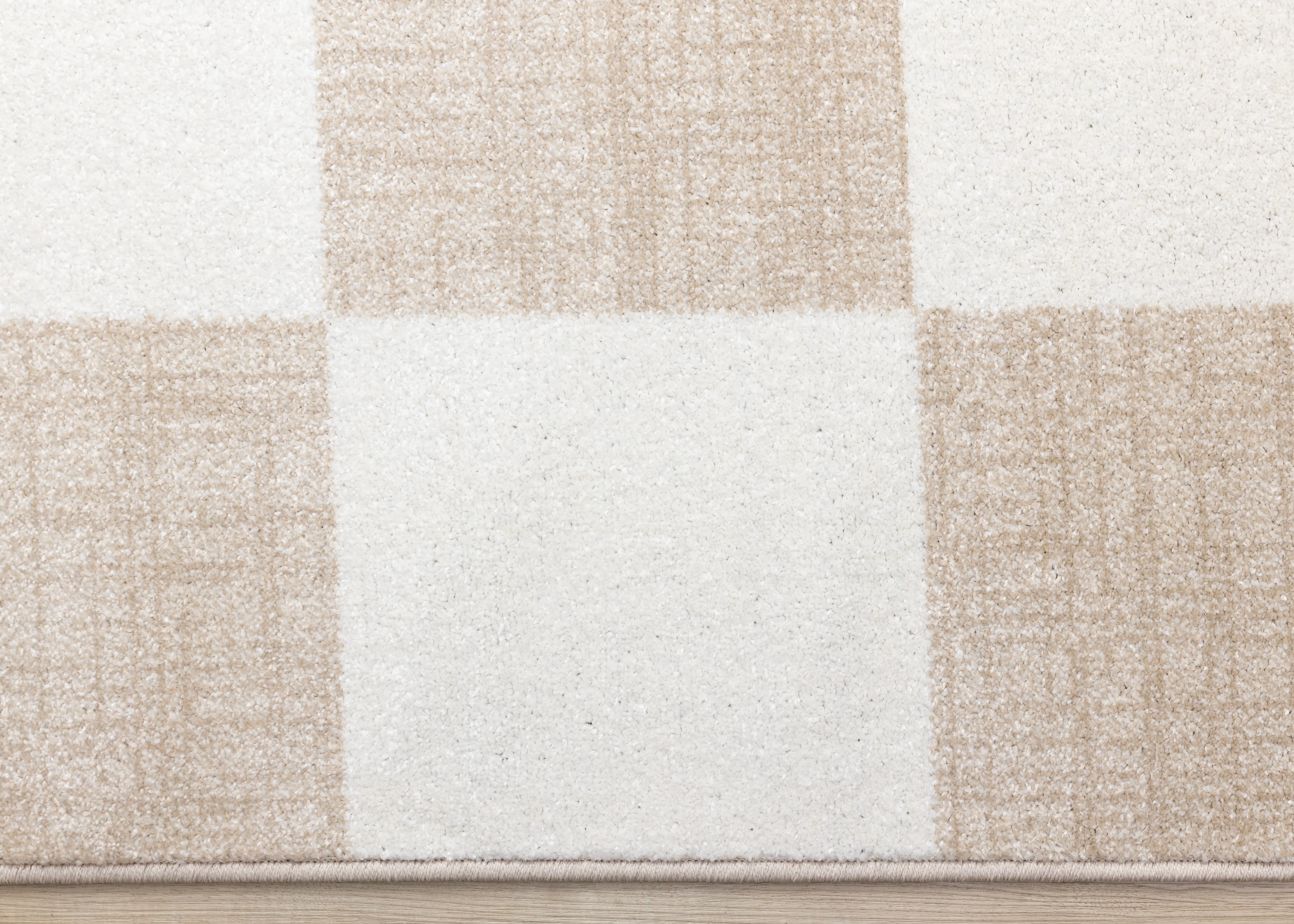 Century 8 x 11 Beige and Cream Checkered Area Rug-5