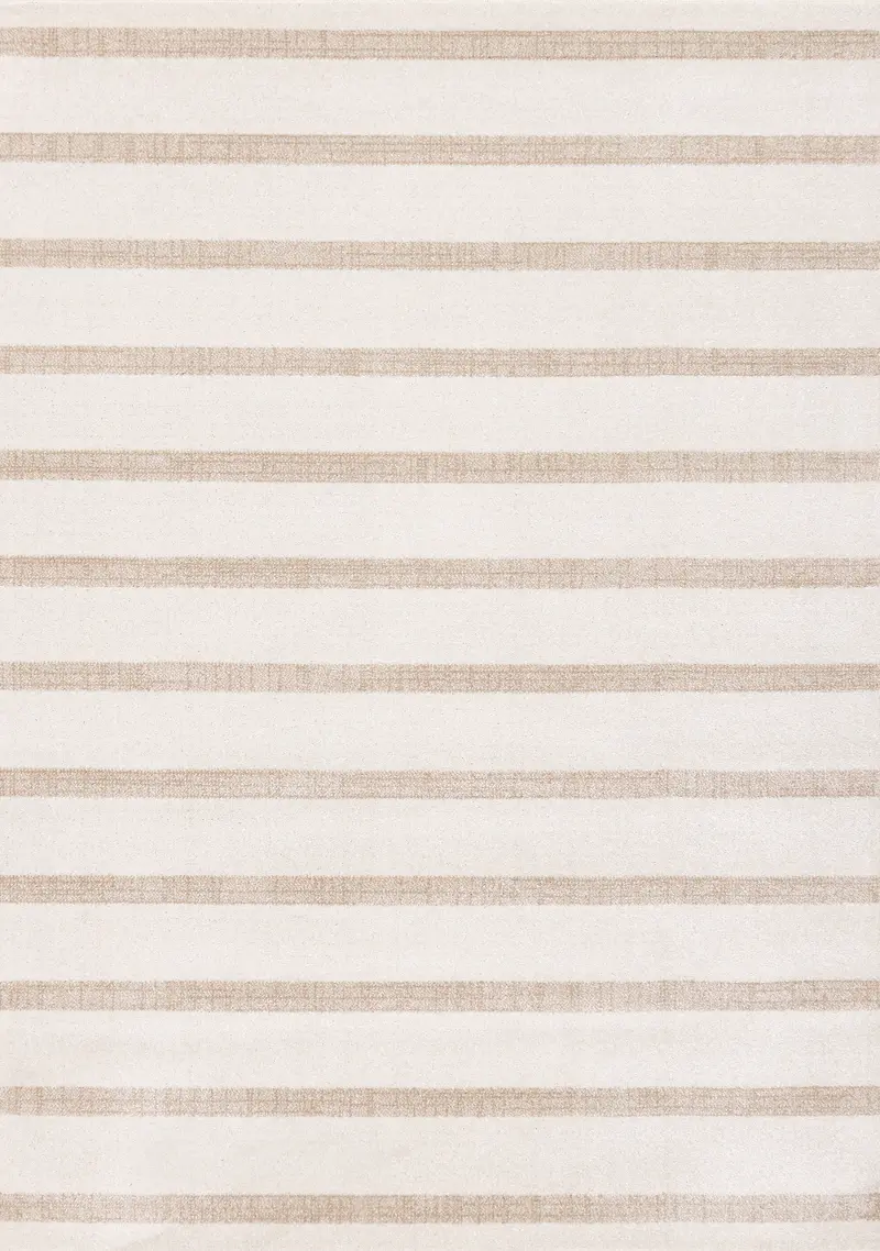 Century 5 x 8 Cream and Beige Striped Area Rug
