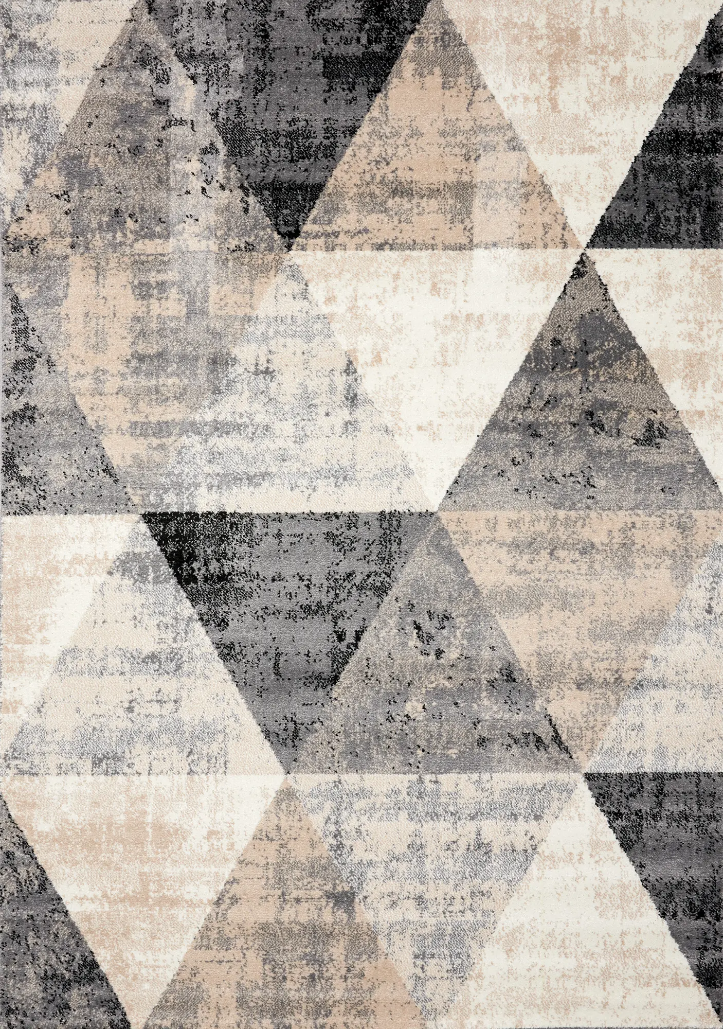 Century 5 x 8 Cream and Gray Geometric Area Rug-1