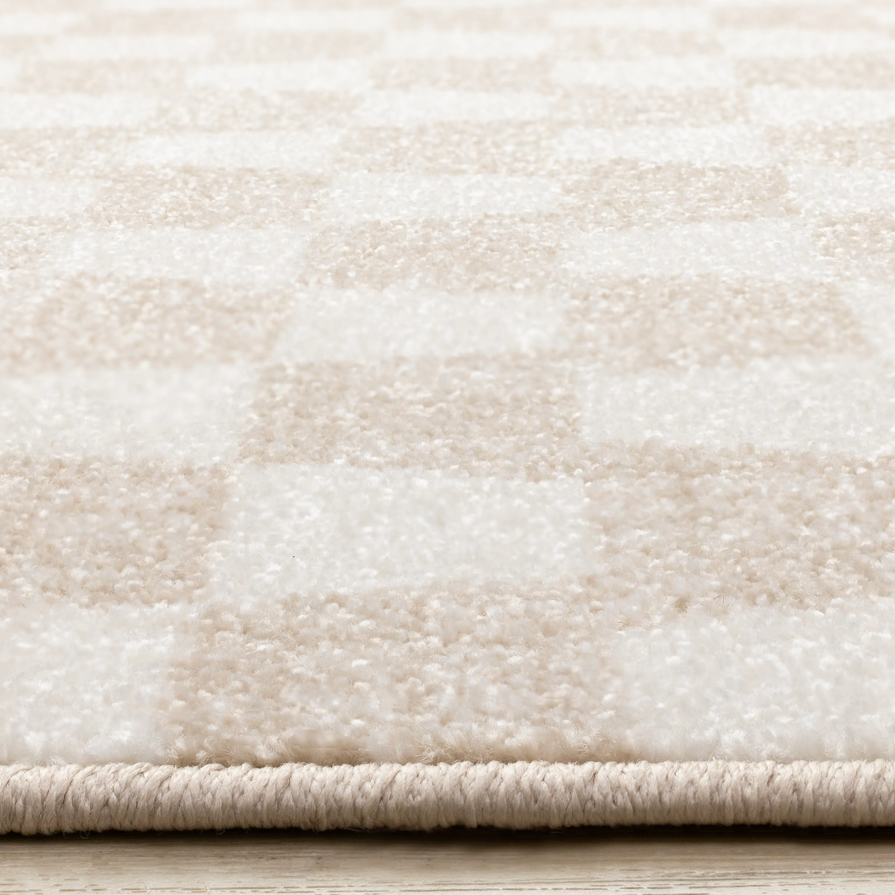 Century 5 x 8 Beige and Cream Wavy Checker Area Rug-6