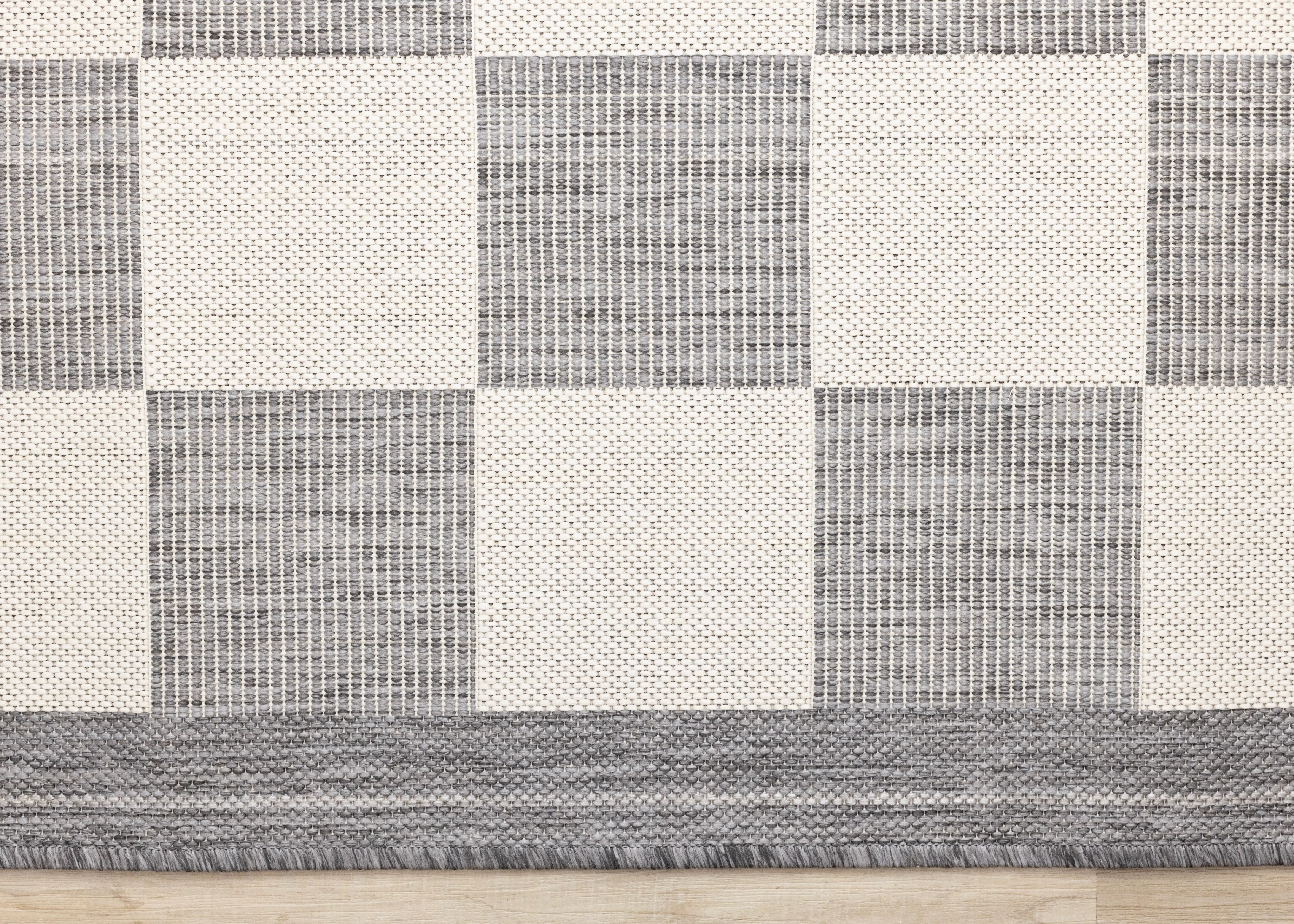 19249/811 160230 Jasper 5 x 8 Gray and Ivory Checkered Outdoor Rug-5