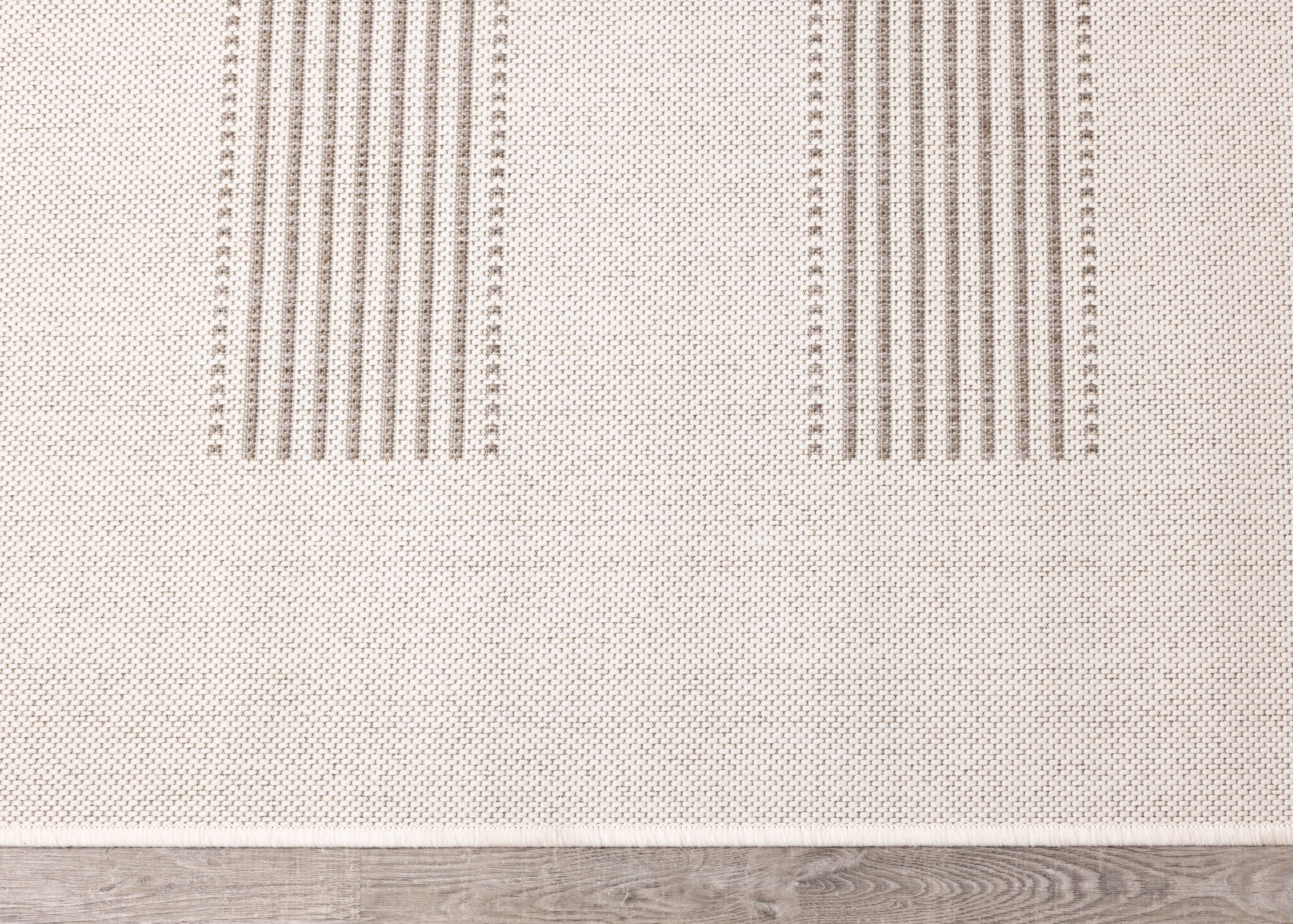 19261/101 200290 Jasper 7 x 10 Cream and Beige Striped Outdoor Rug-5