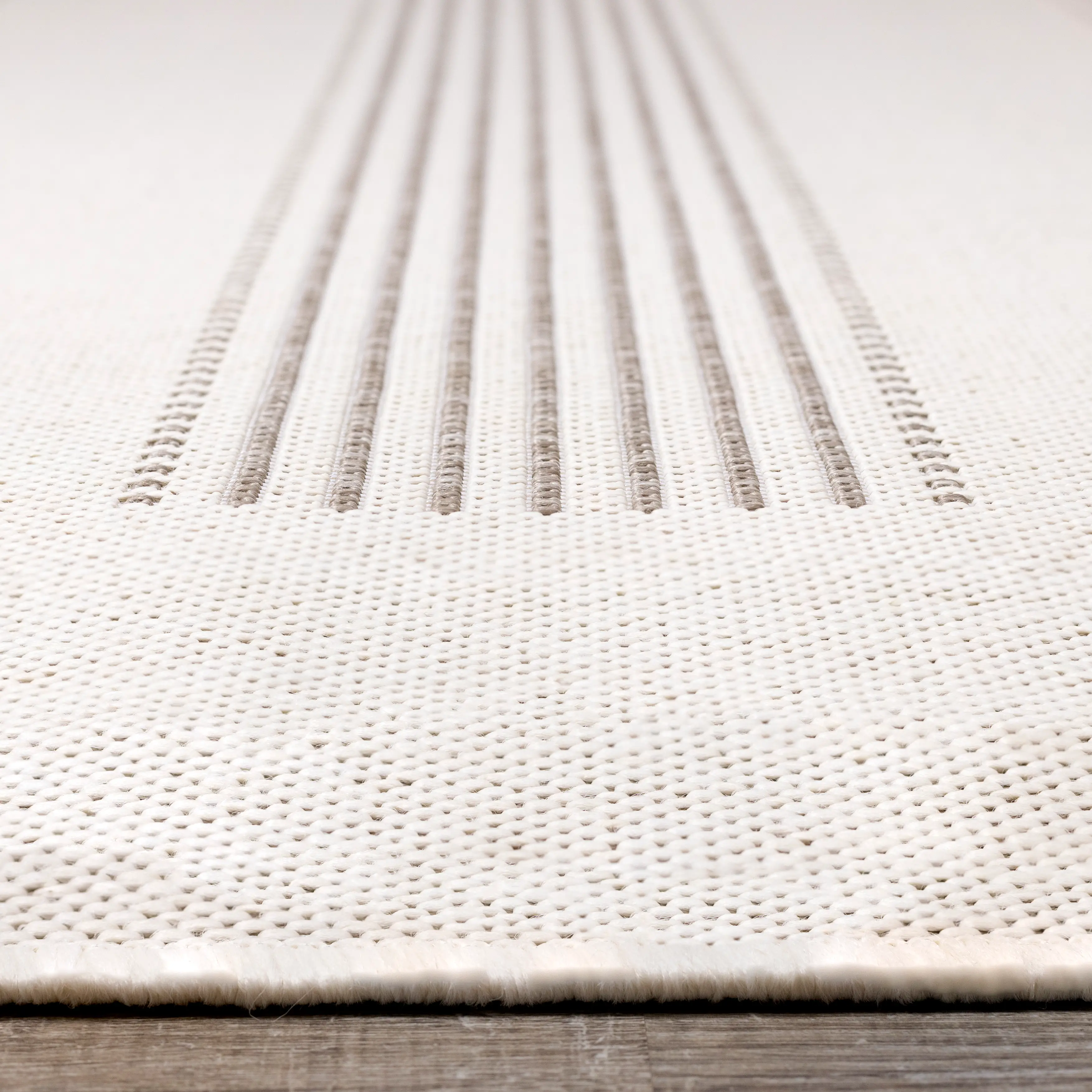 19261/101 200290 Jasper 7 x 10 Cream and Beige Striped Outdoor Rug-6