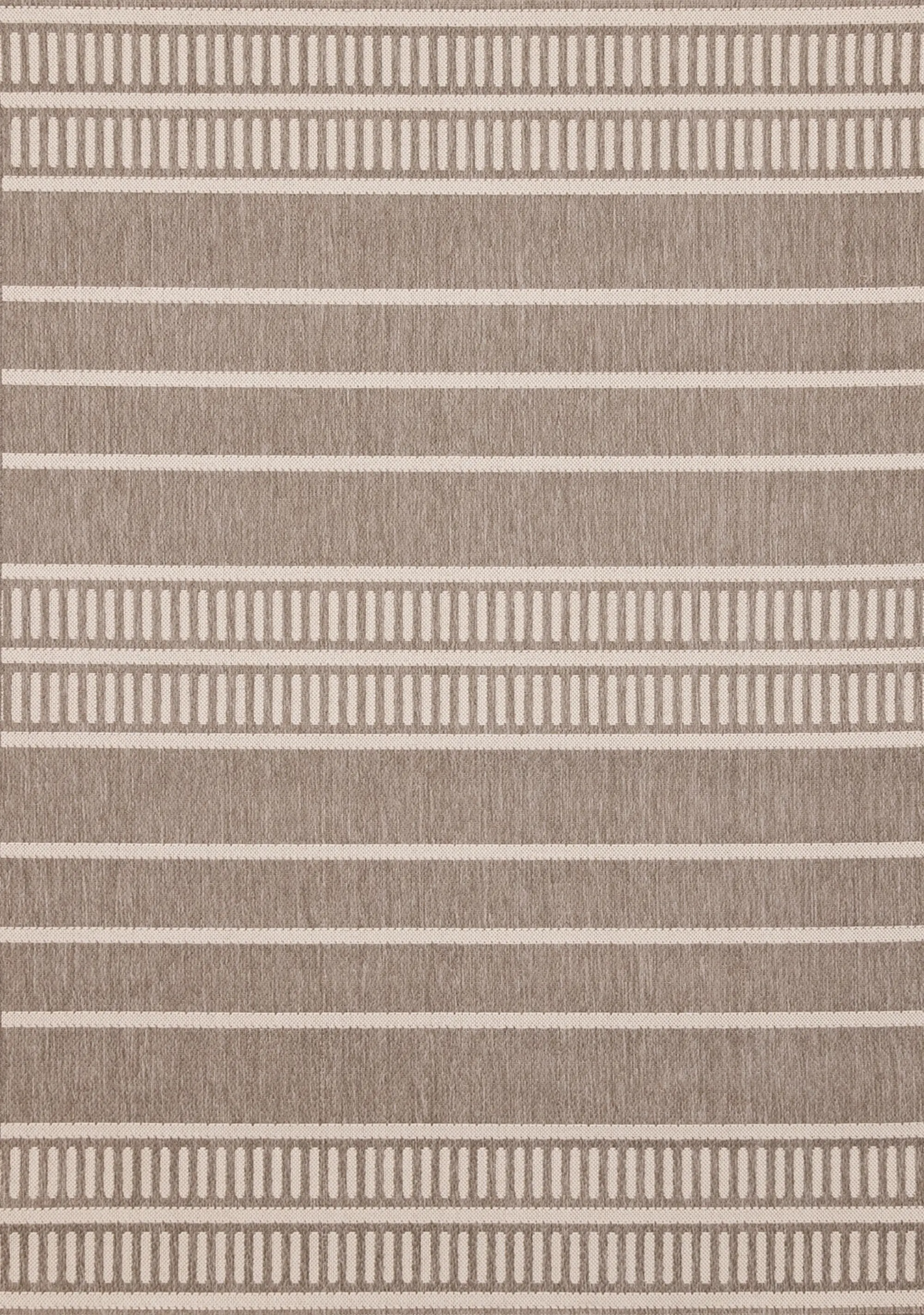 Jasper 8 x 11 Taupe and Cream Striped Outdoor Rug-1