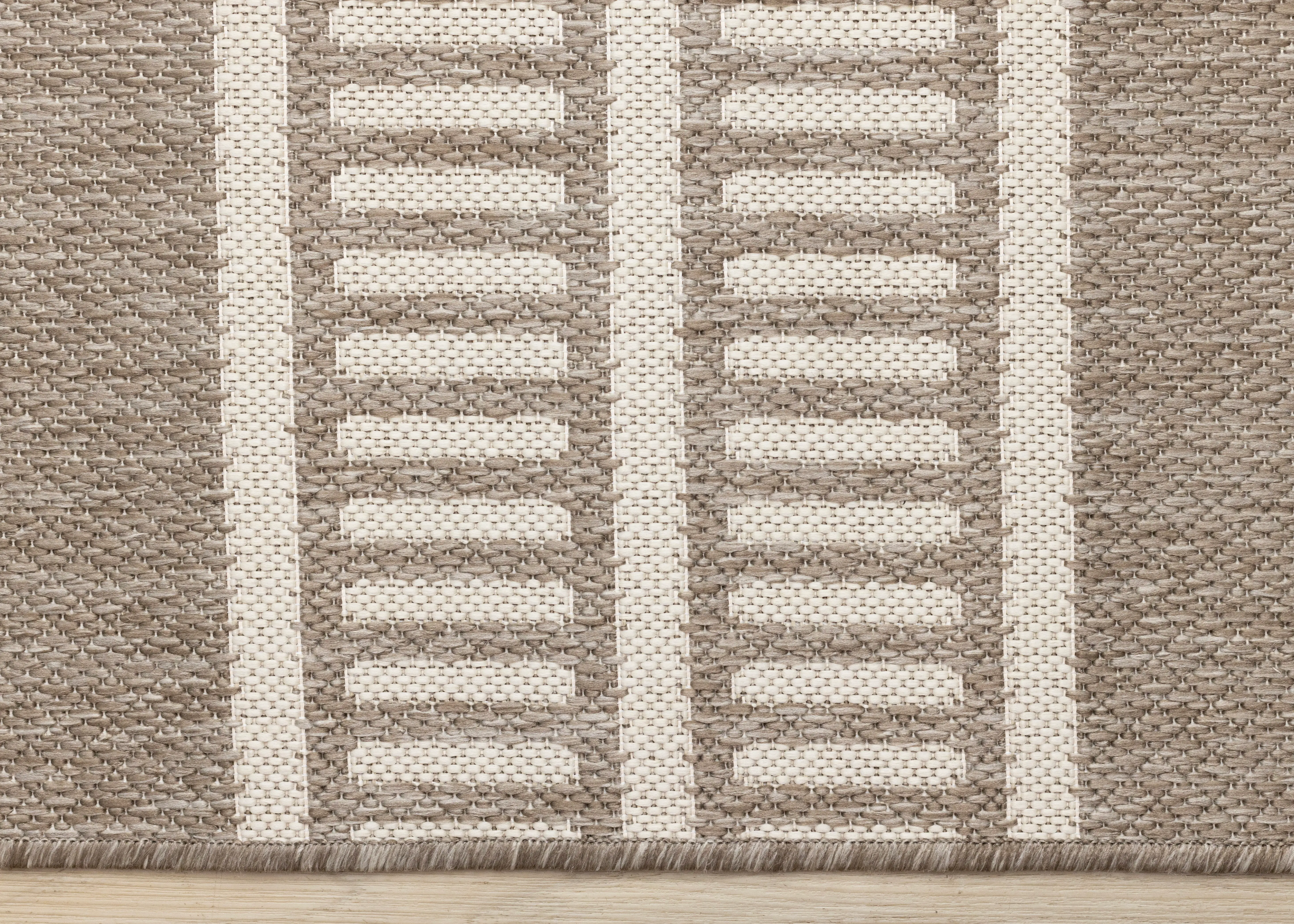 Jasper 8 x 11 Taupe and Cream Striped Outdoor Rug-5